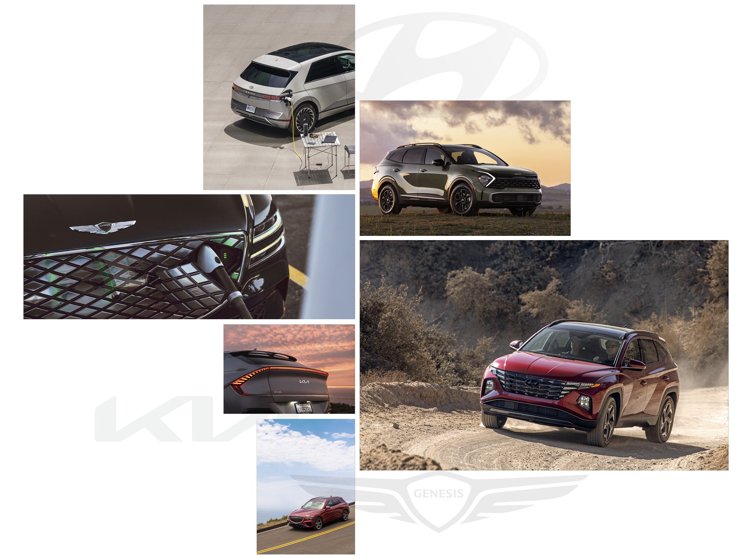 현대자동차그룹 글로벌 대표 차종이 모여 있는 모습