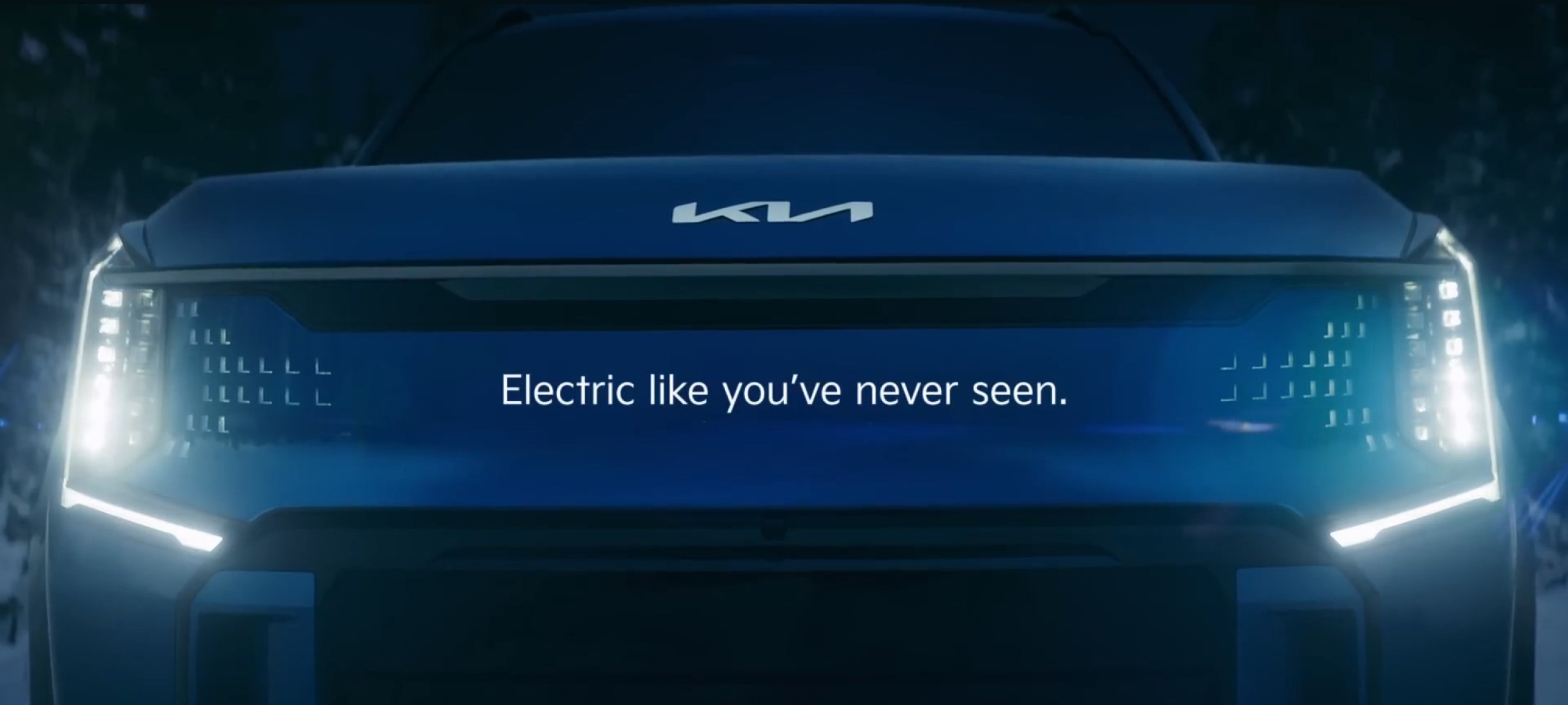 The frontal view of the EV9.