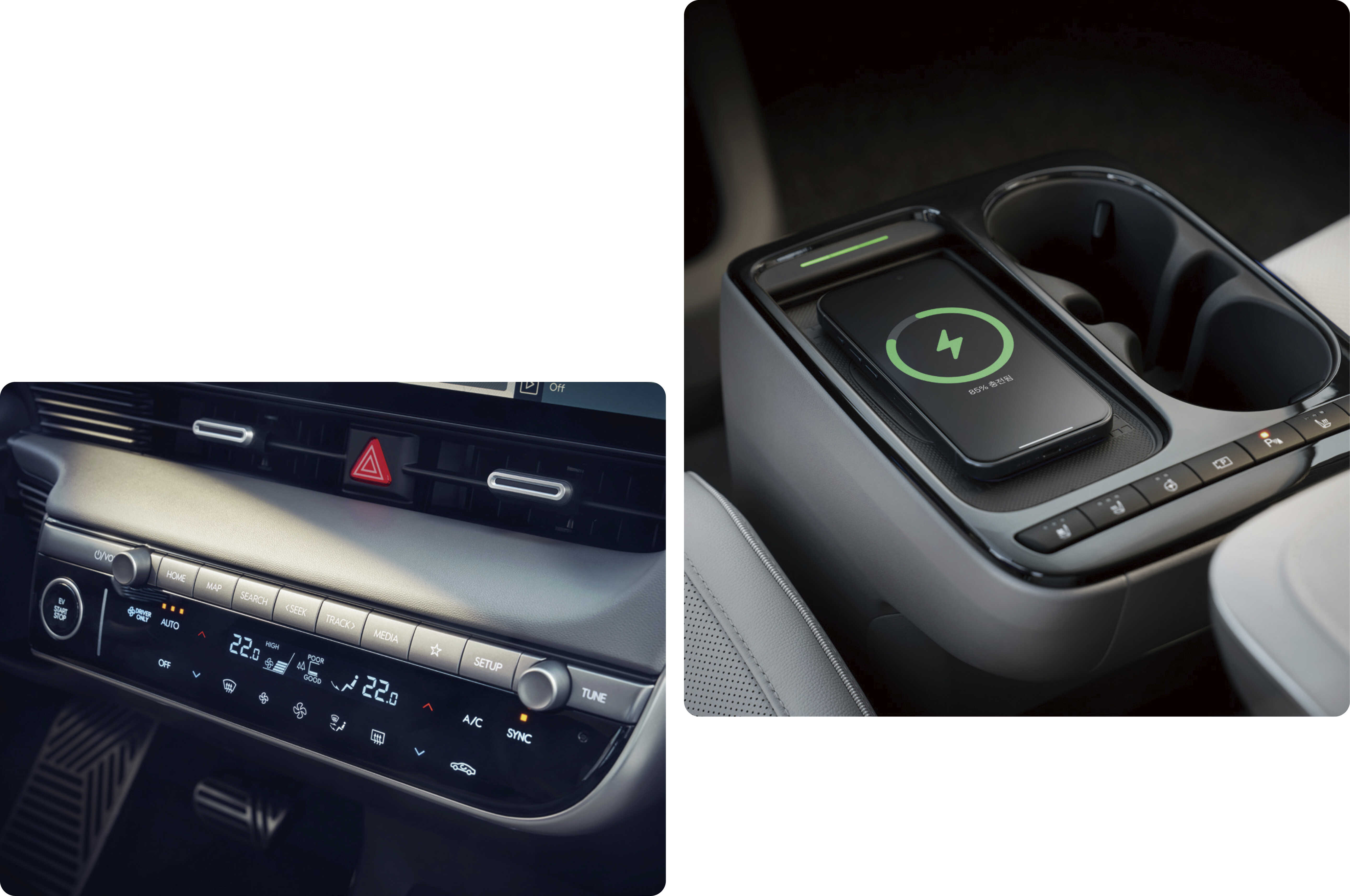 공조 및 인포테인먼트 조작 버튼과 이동식 센터 콘솔인 유니버설 아일랜드