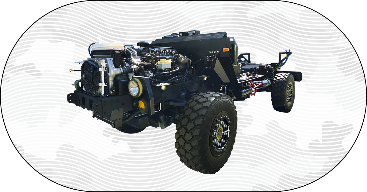 중형표준차량의 섀시를 보여주는 이미지