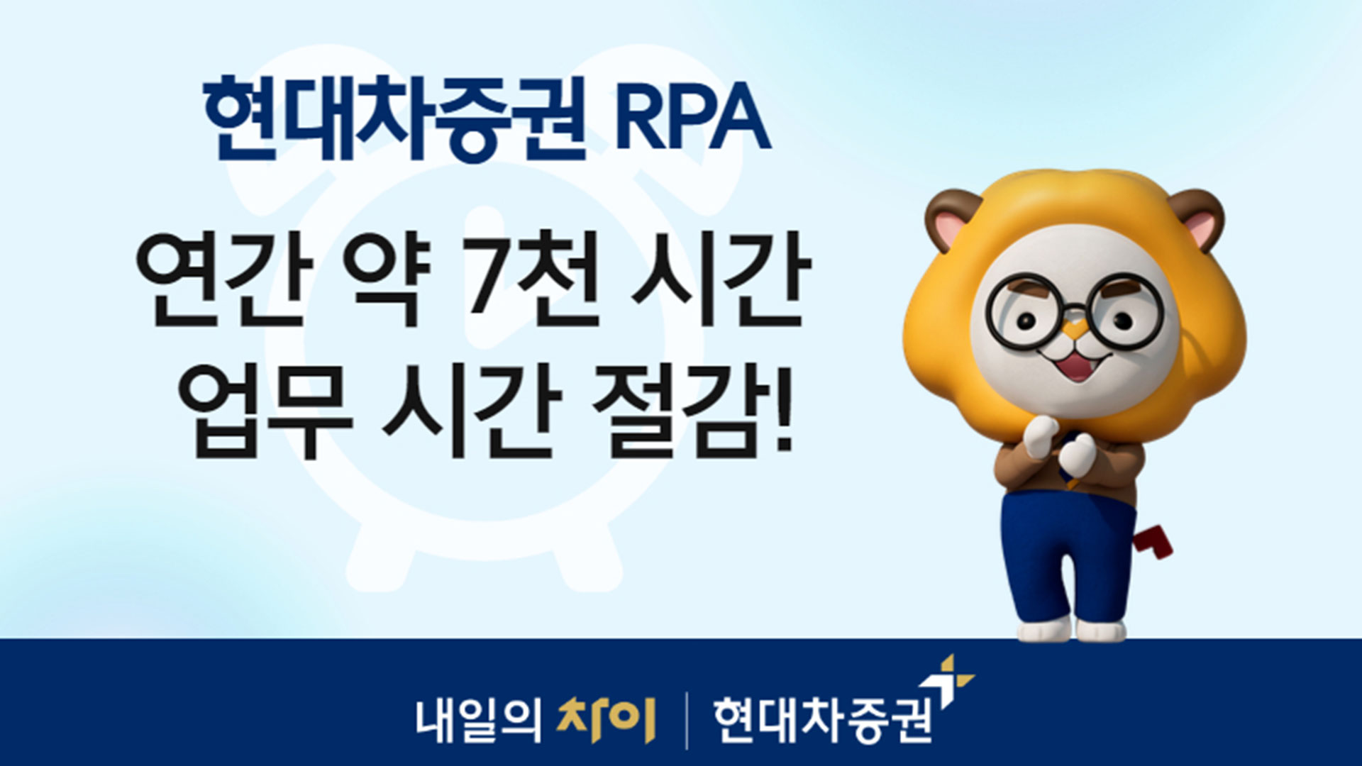 현대차증권, 로봇프로세스 자동화(RPA) 도입 이후 연간 약 7천 시간 업무 시간 절감