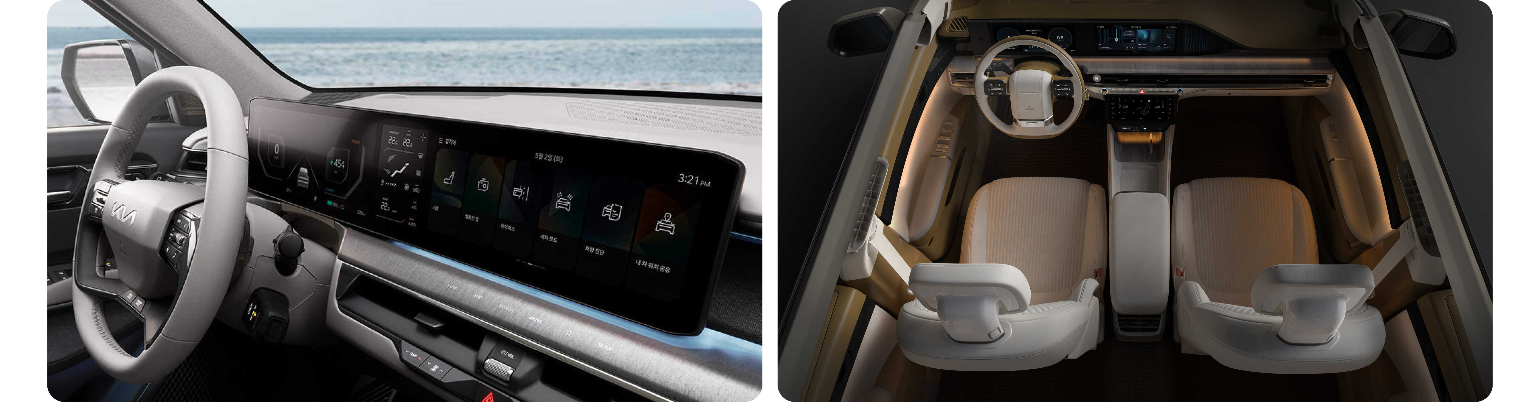 최신 자동차의 인테리어