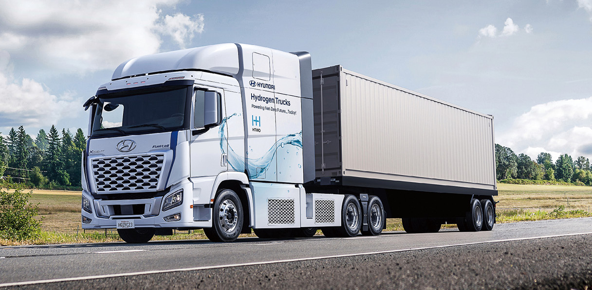 현대차그룹의 수소 트럭 모습