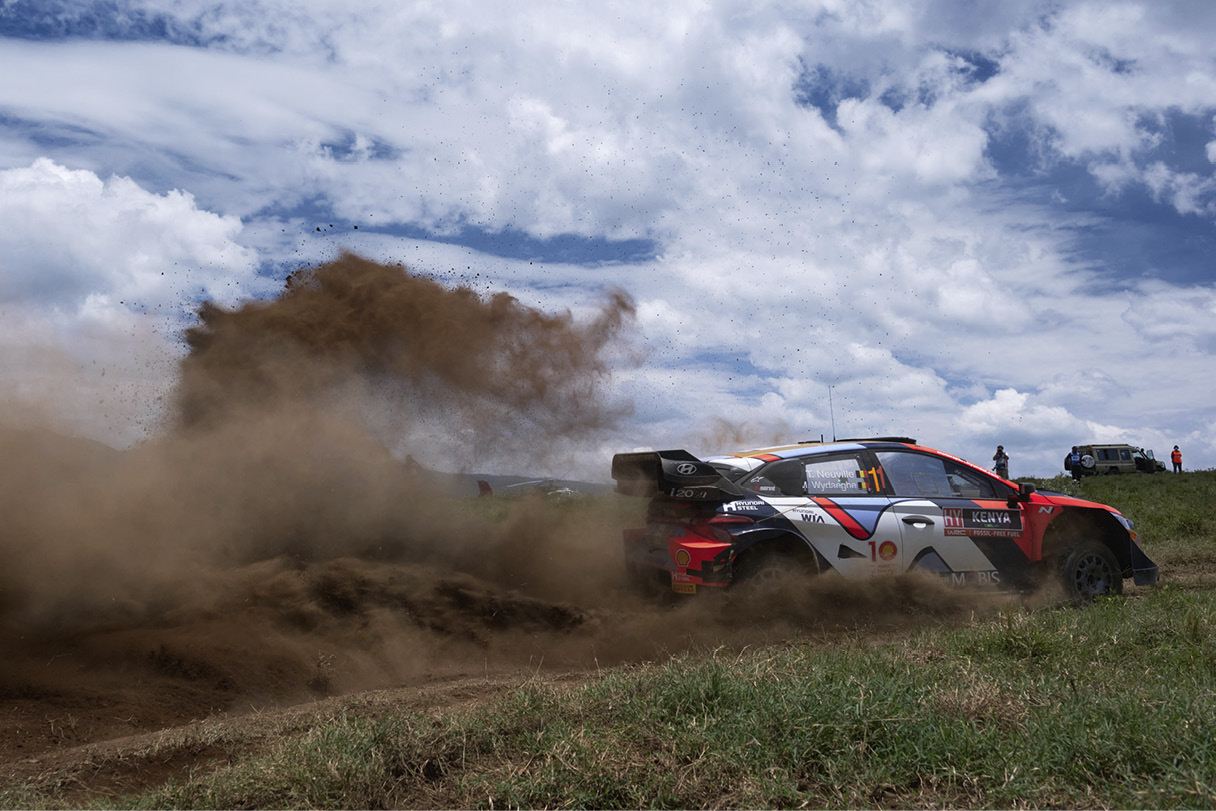 A look at a rally machine driving a safari rally