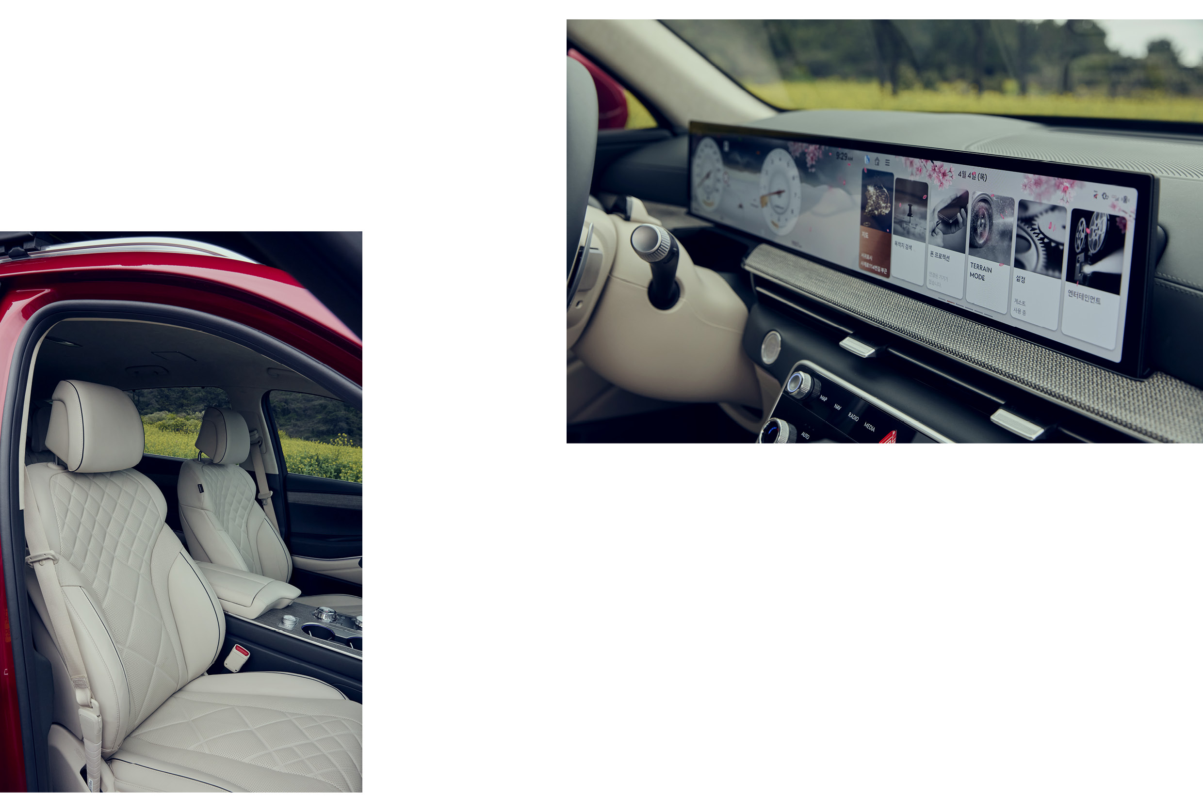 GV80와 통합 디스플레이와 1열 시트