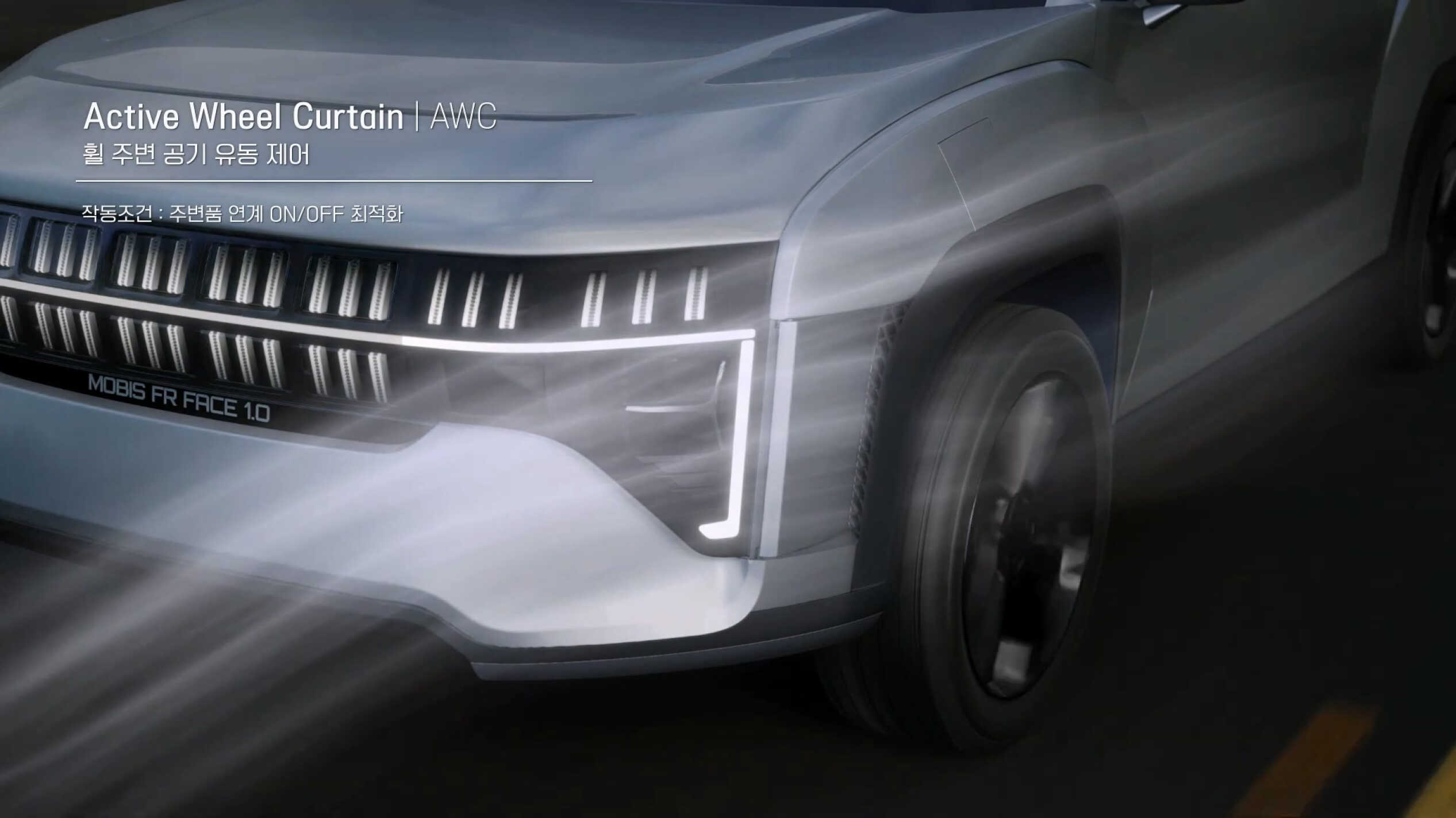 Active wheel curtain tech of front face integration module