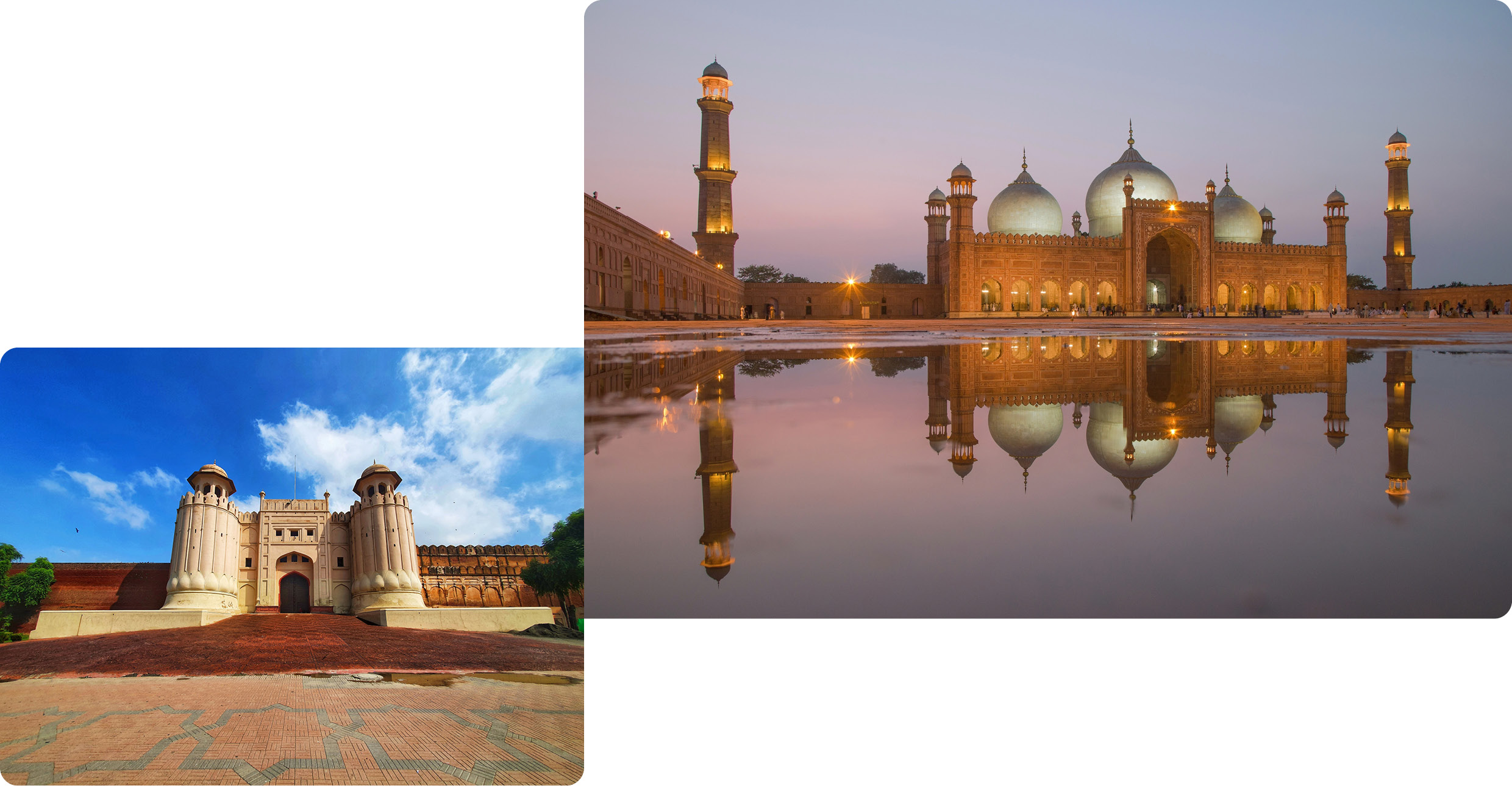 파키스탄 라호르를 대표하는 라호르 성채와 바드샤히 모스크