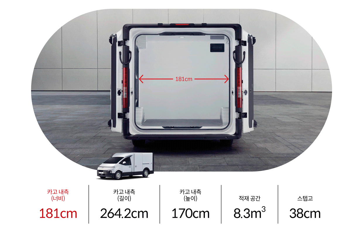 ST1 카고의 적재함 제원