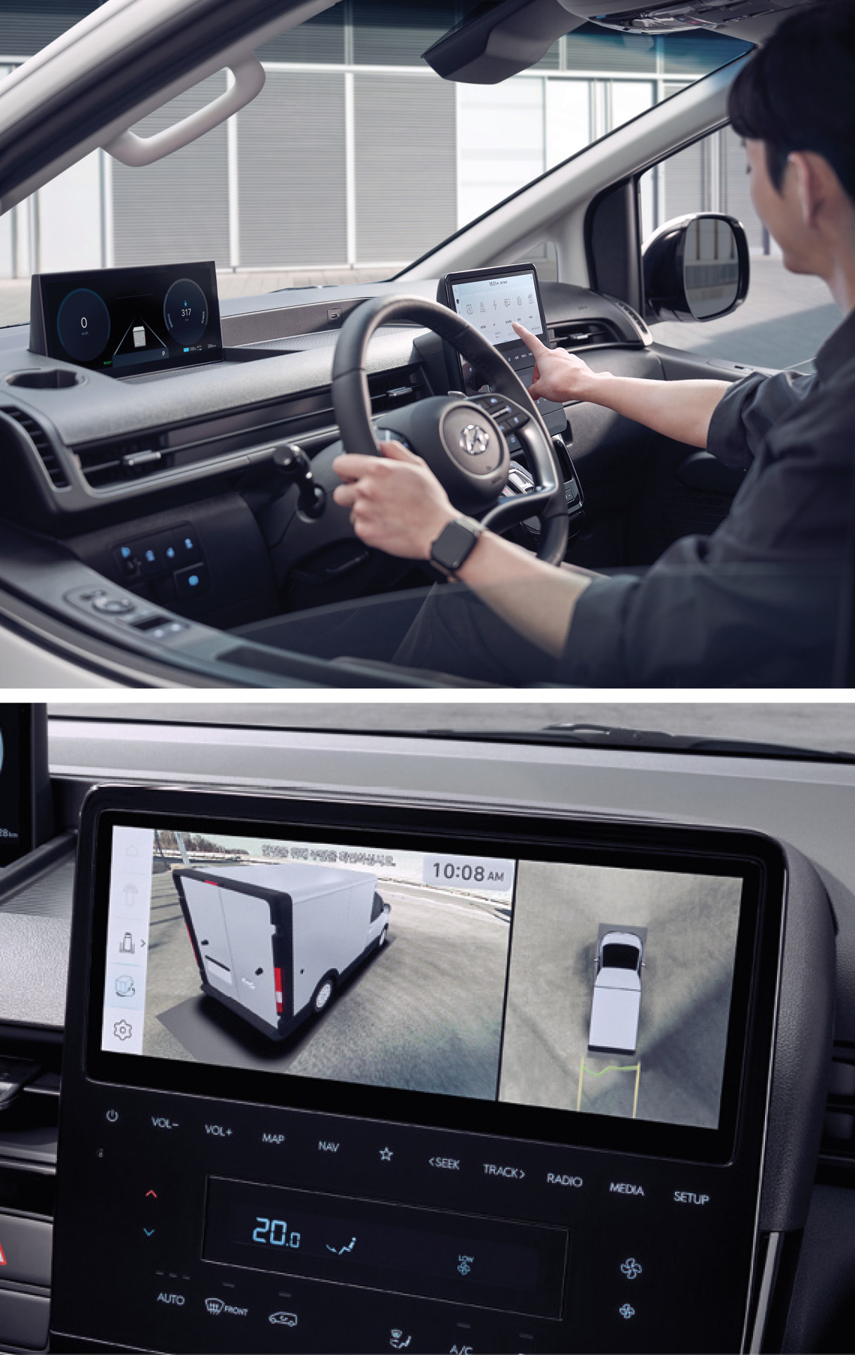 ST1의 인테리어 핵심 요소를 설명하는 사진