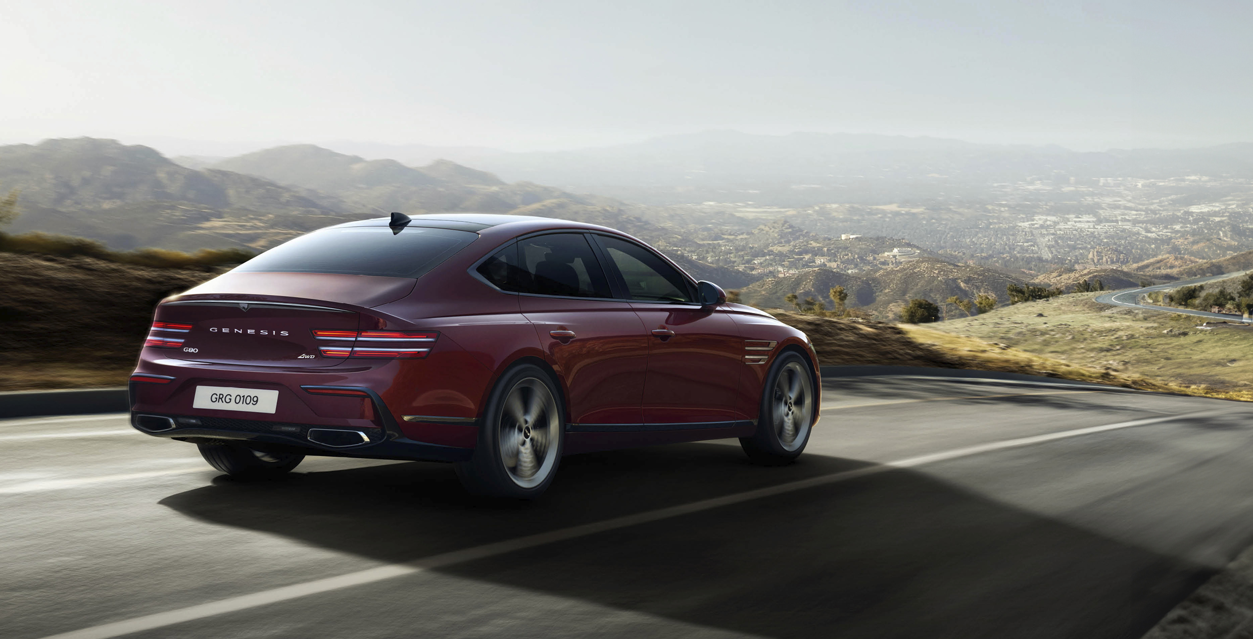 Driving view of Genesis G80 sports package