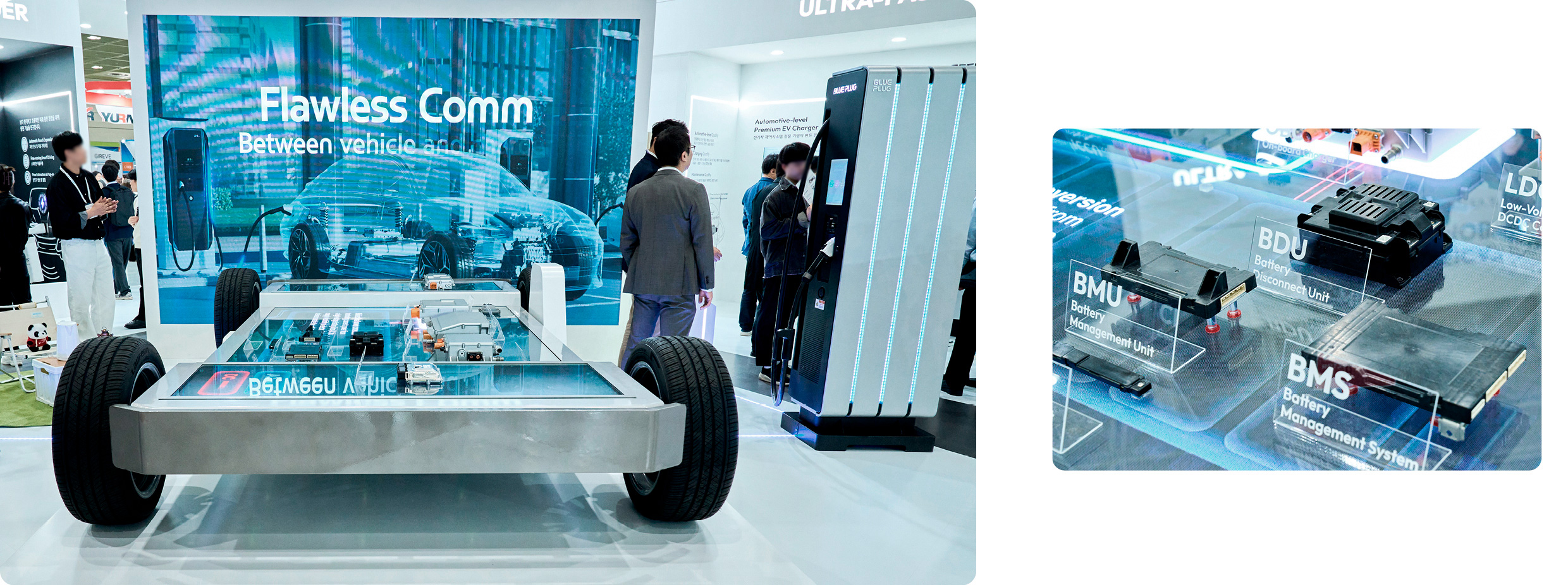 Model to help understand electric vehicle system displayed at Hyundai Kepico booth