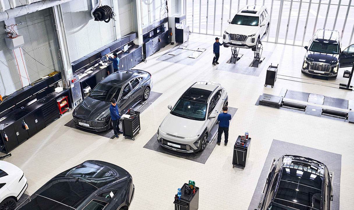 Hyundai Certified Used Car Productization Center in Habuk-myeon, Yangsan, Gyeongsangnam-do.