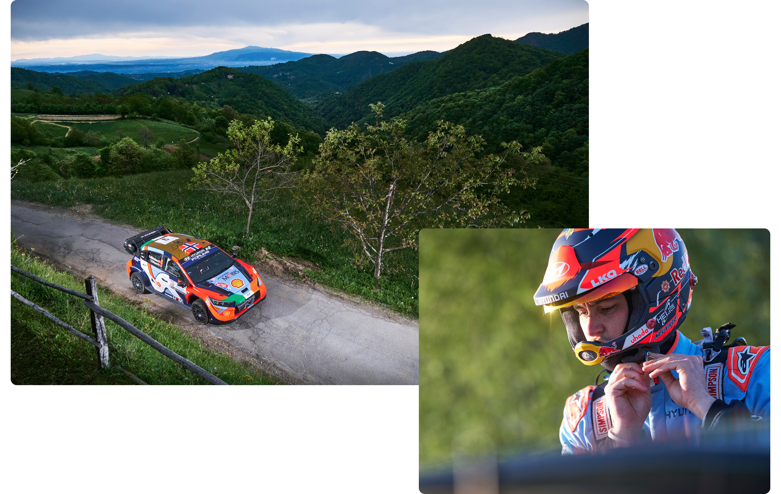 Hyundai rally driver in driving