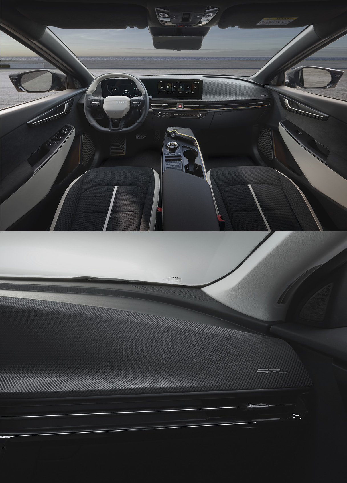 차량 실내 모습과 대시보드에 새겨진 다양한 패턴의 모습