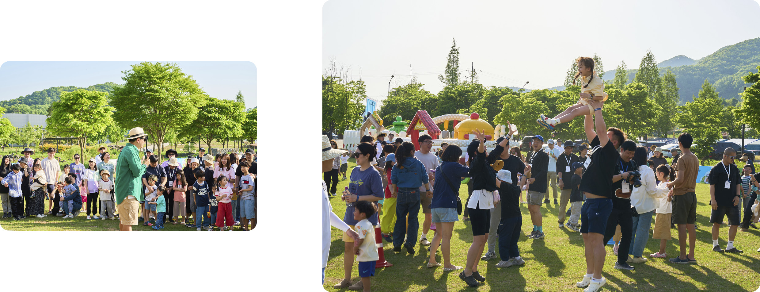 Family members playing together at the site of Hyundai Motor's wheeling event