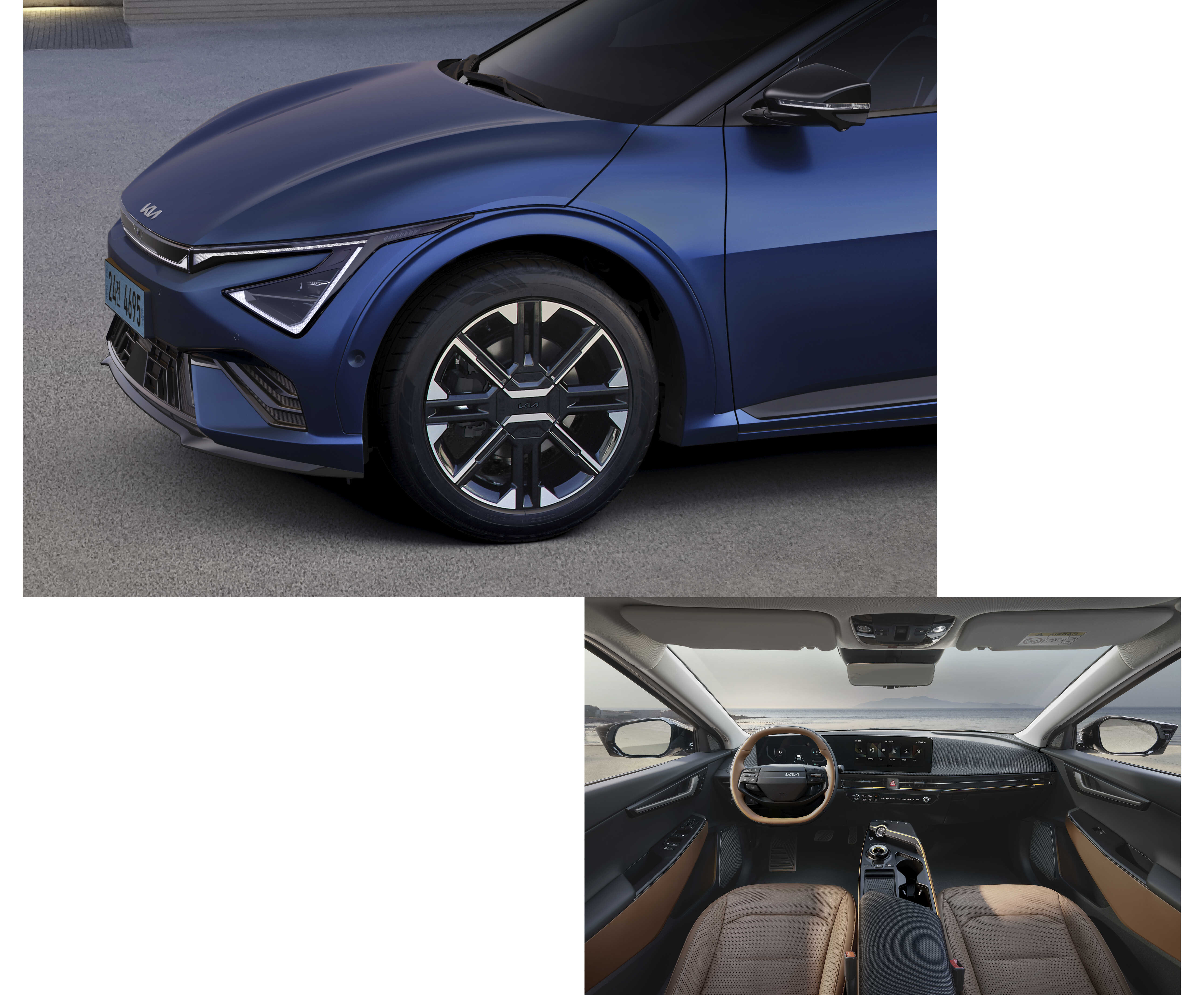 더 뉴 EV6의 헤드램프와 인테리어