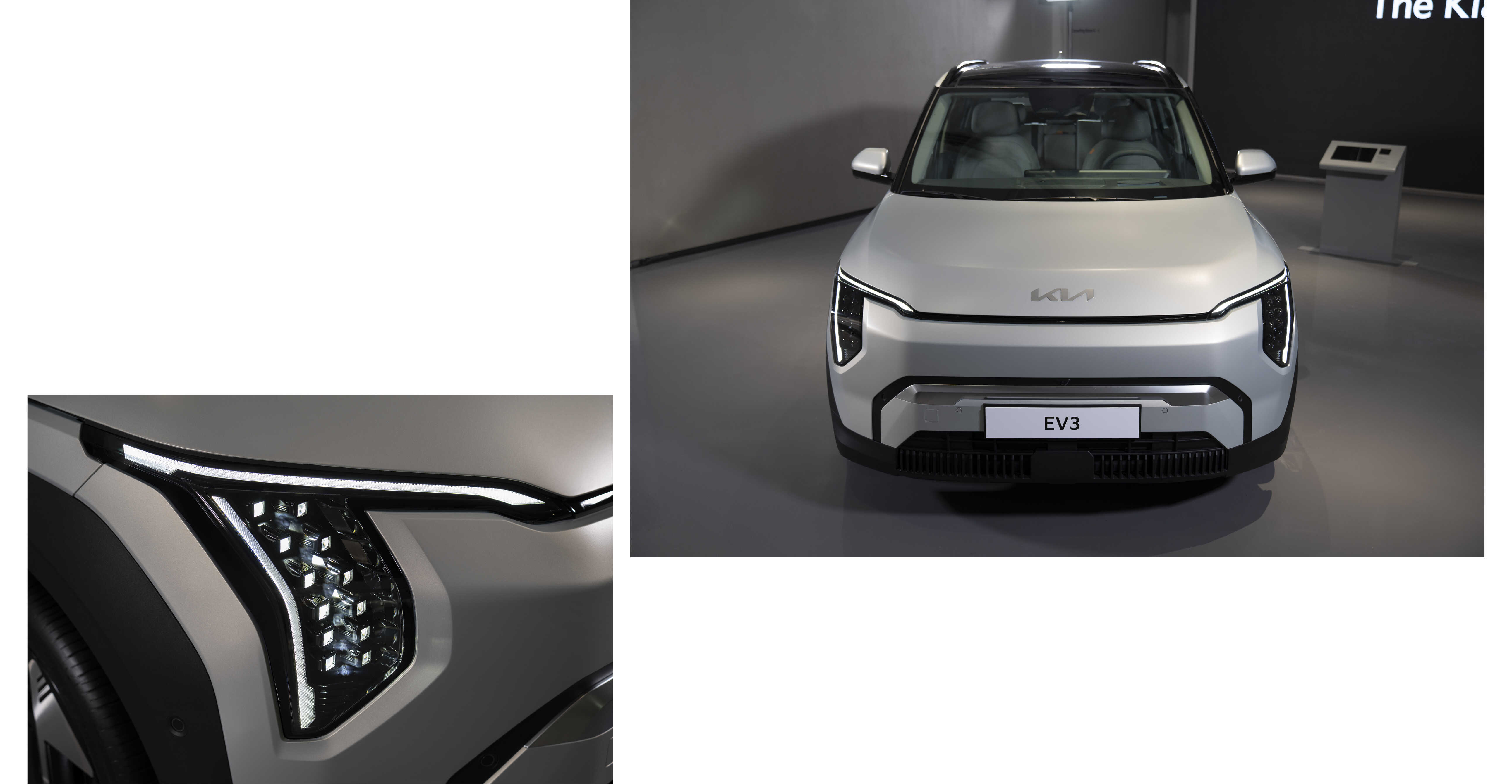 Front view and head light parts of KIA EV3