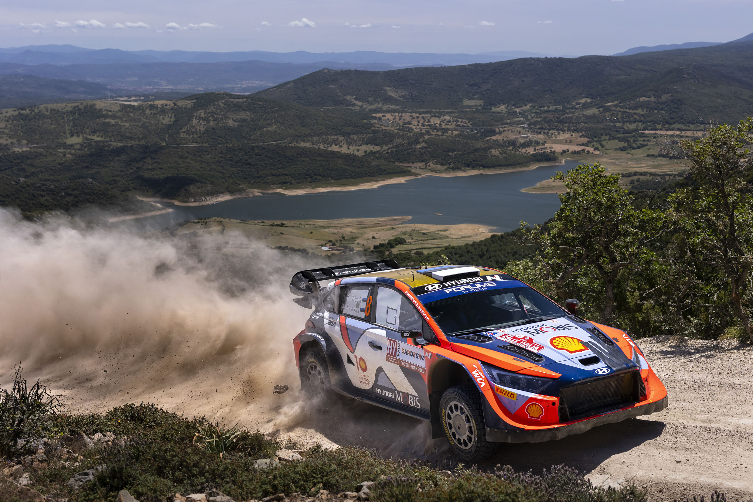 Hyundai Rally 1 machine is running on the road
