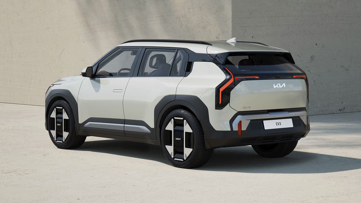 Rear quarter view of KIA EV3