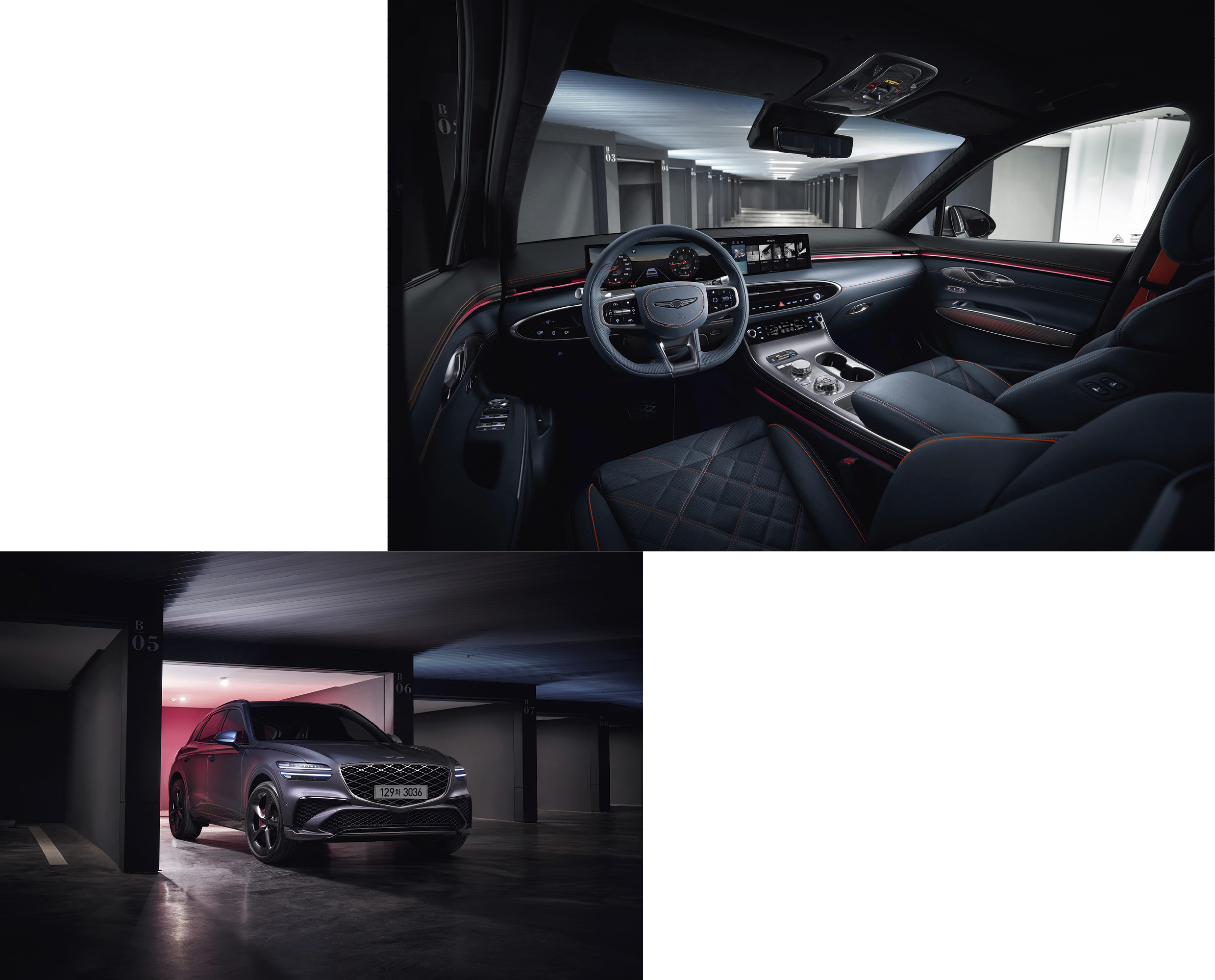 Interior and exterior of Genesis GV70 partial change model