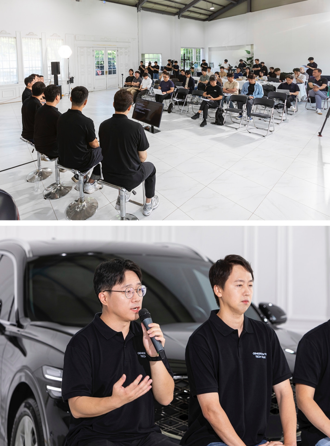 답변 중인 제네시스 연구진의 모습