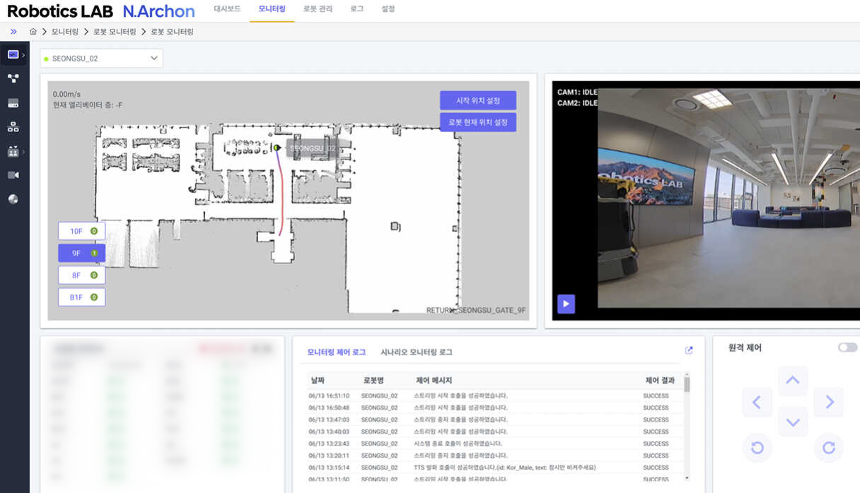 관제 시스템의 모습