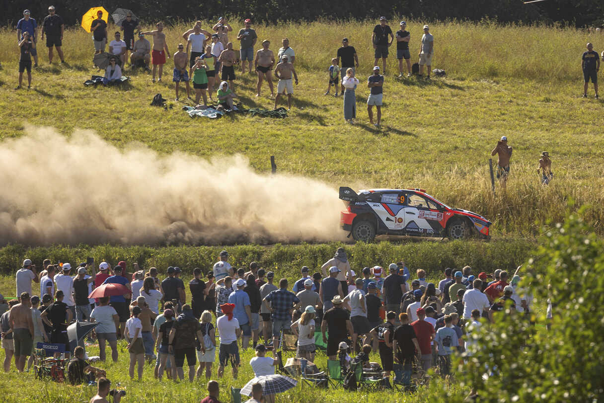 Hyundai Motor's i20N Rally1 Hybrid is running on the road