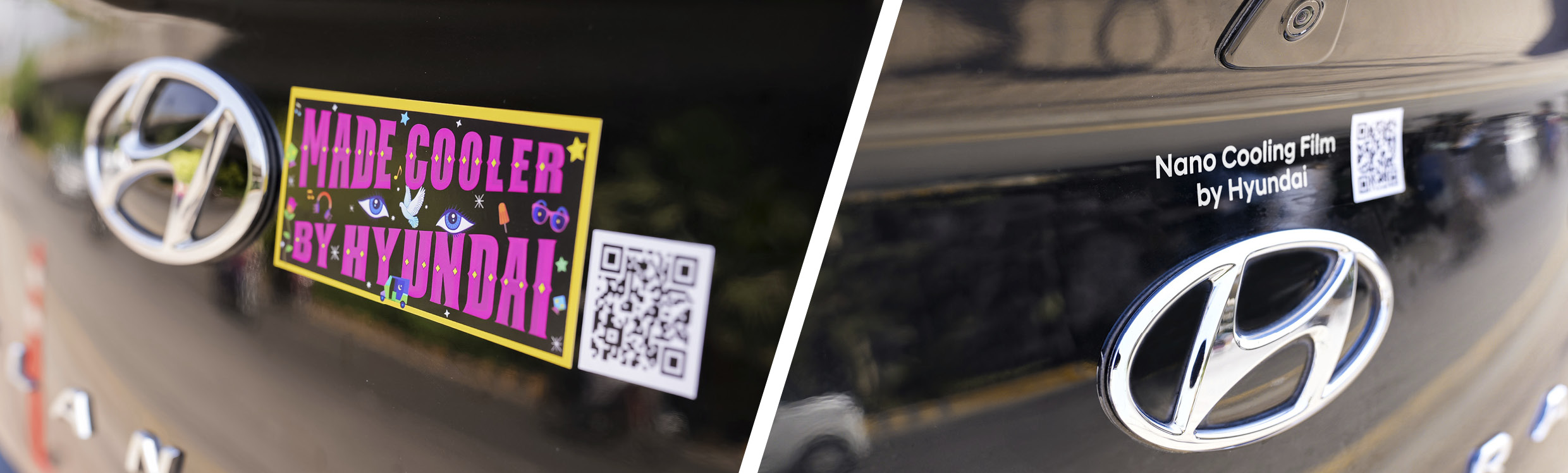 현대차 캠페인 스티커를 부착한 모습