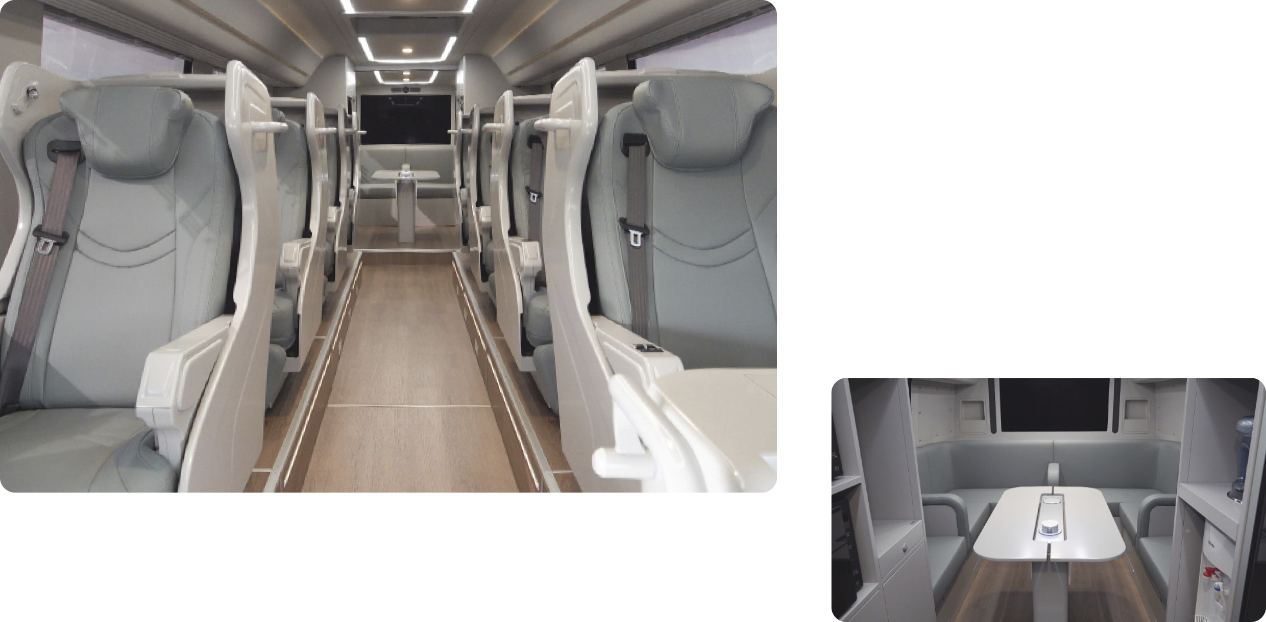 A view of the interior of the hydrogen electric bus supporting firefighters' recovery