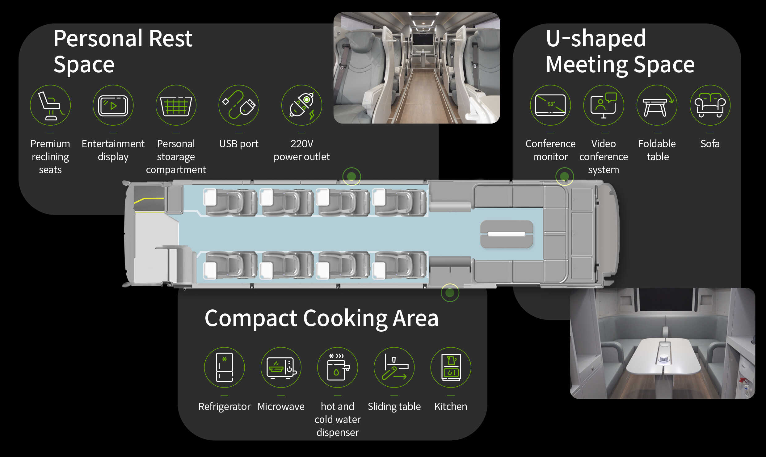 Indoor configuration of hydrogen electric bus for firefighter recovery support