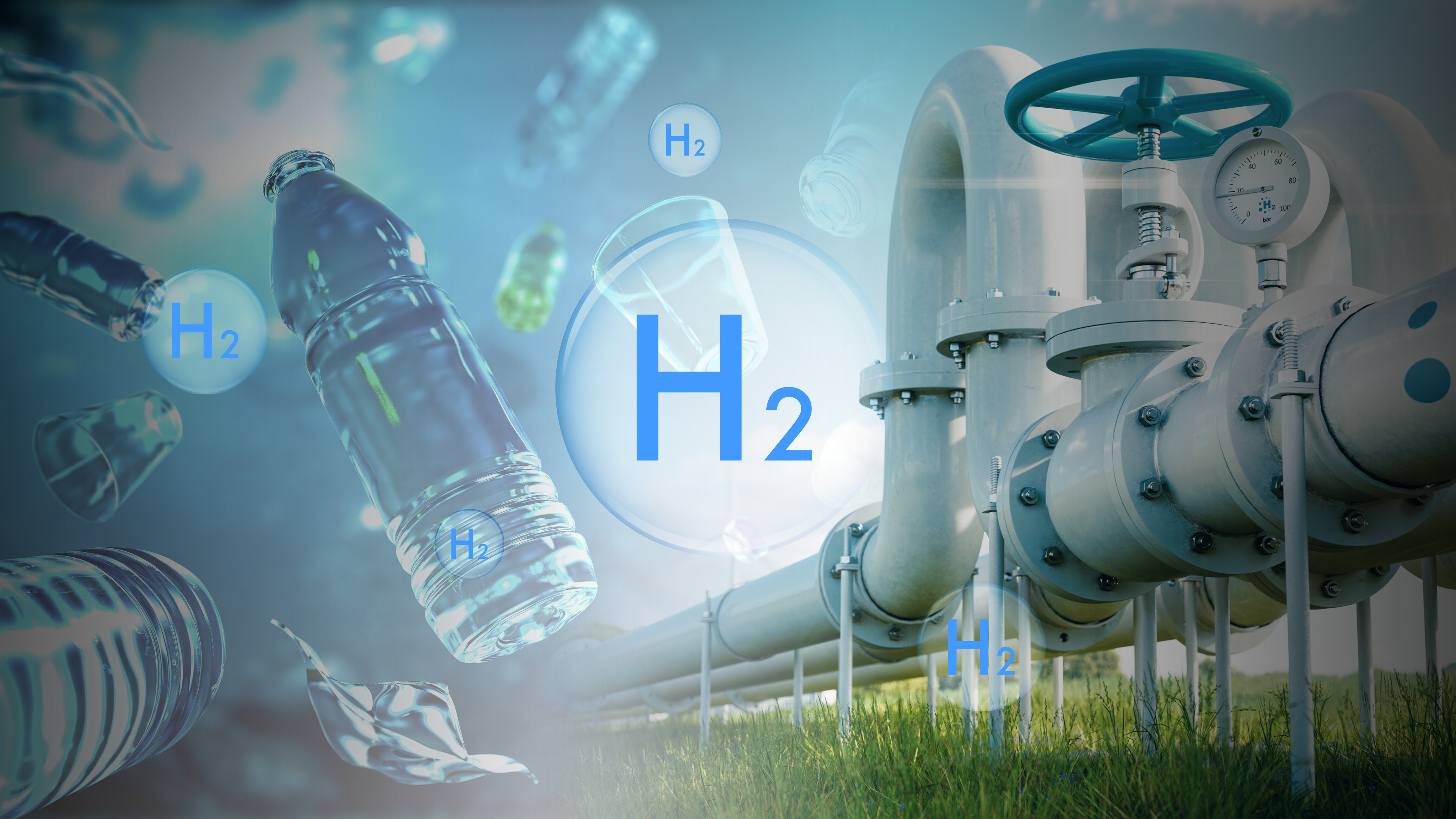 폐자원 수소 제조 기술을 형상화한 키 비주얼