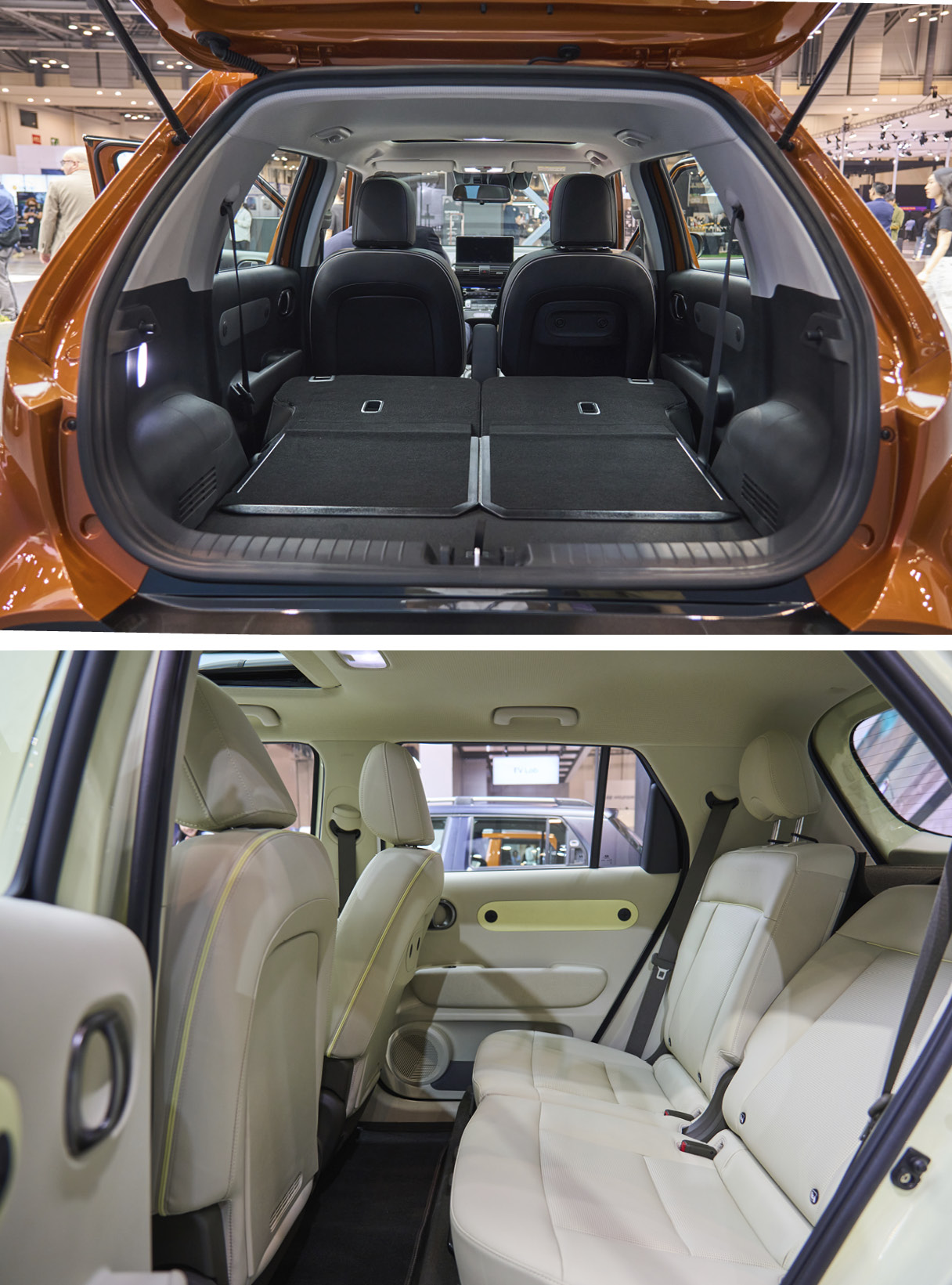 트렁크 쪽에서 바라보는 실내와 2열 좌석의 모습