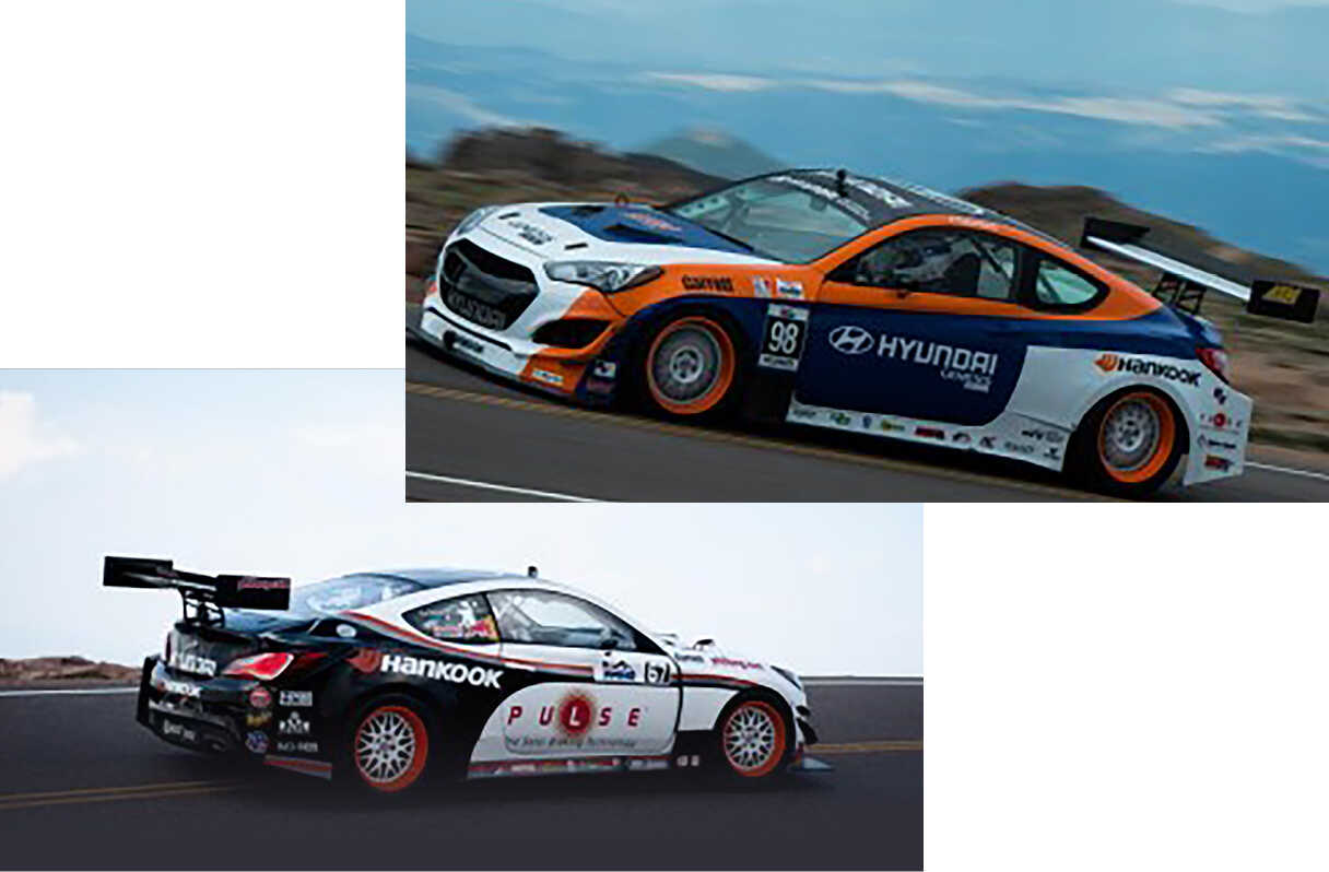 Hyundai's race cars participated in the Pikes Peak Hill Clime