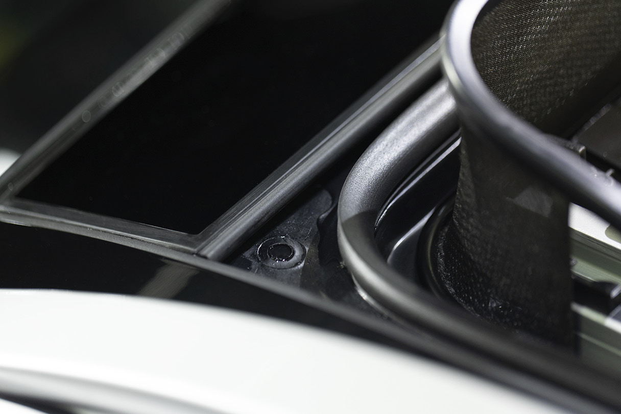 A view of the sunroof drain