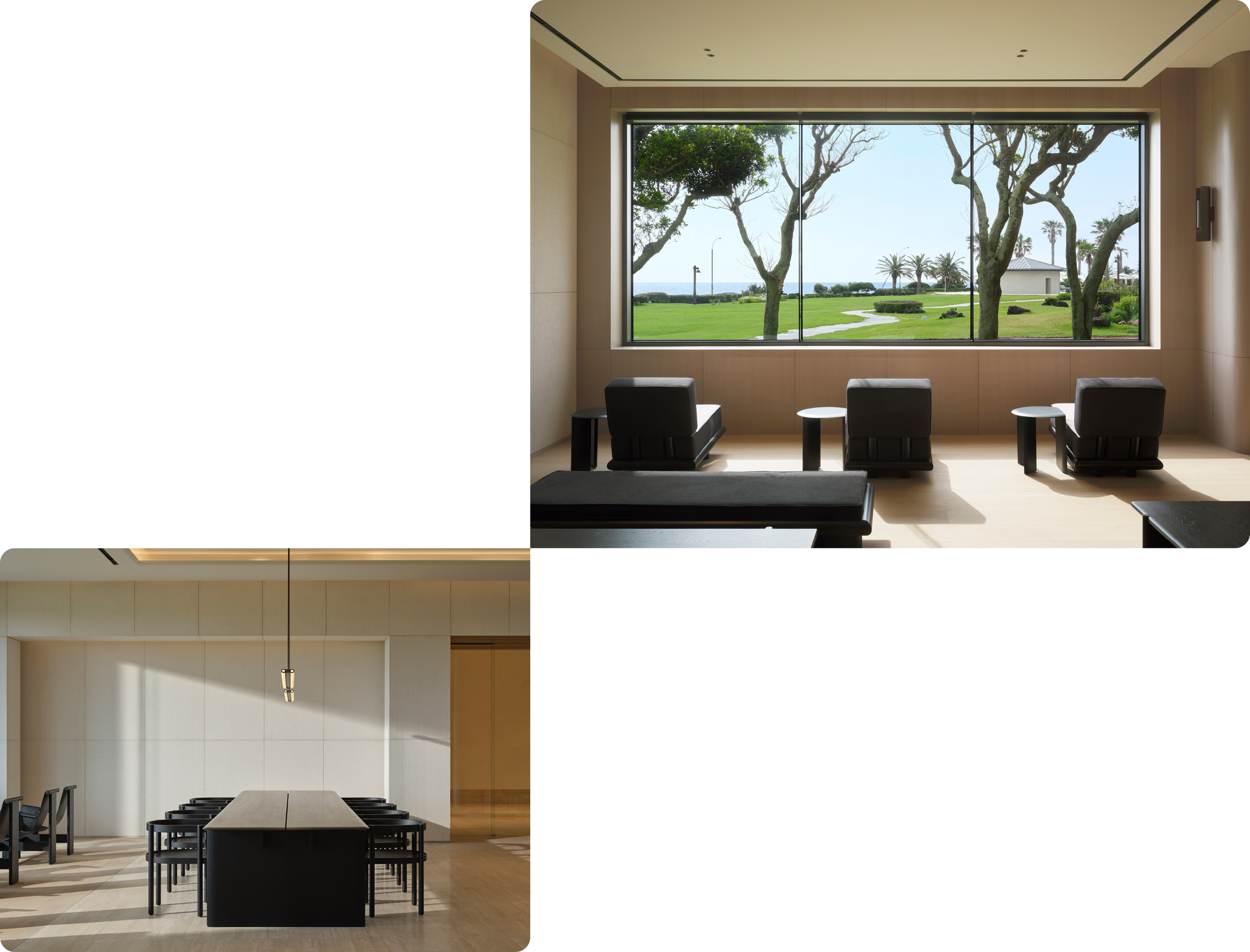 커다란 창문으로 바깥 풍경이 담긴 모습