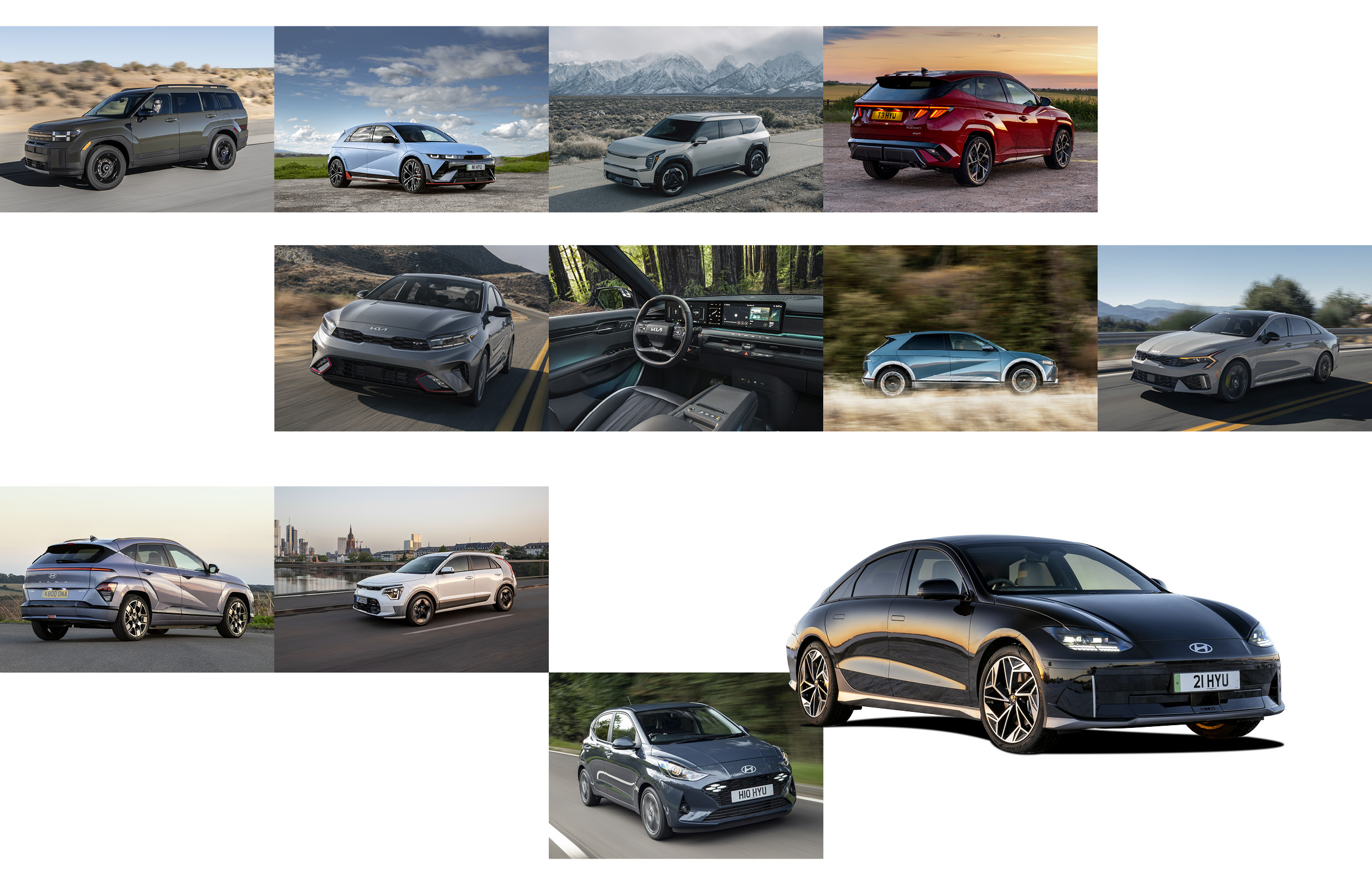 현대차그룹 주요 차종 이미지 조각 모음