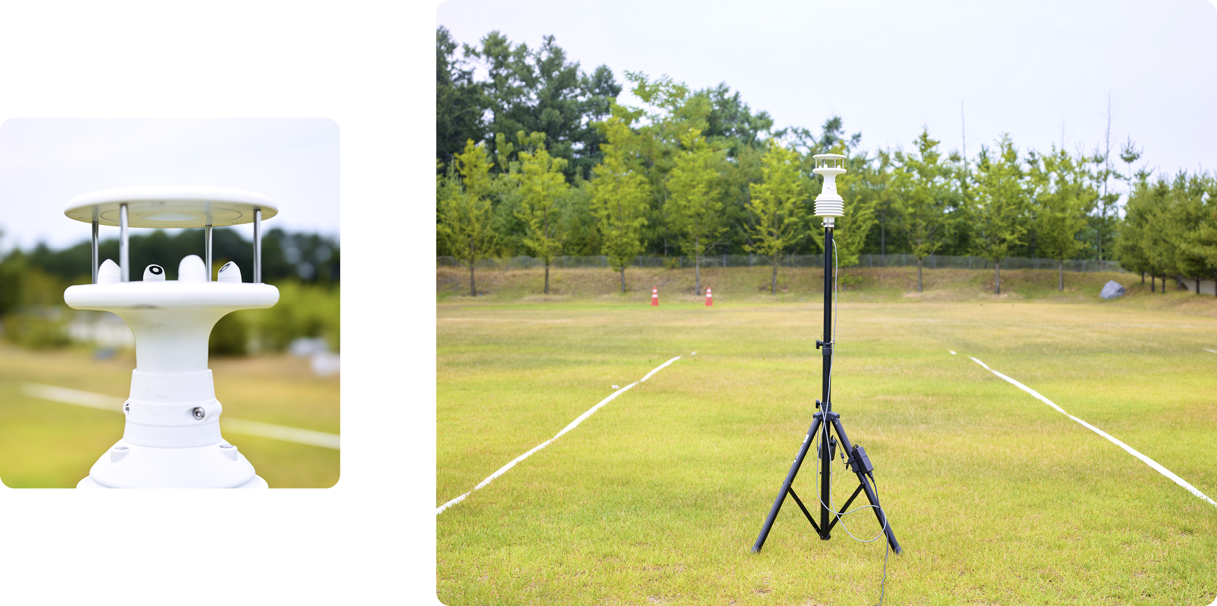 Full view of wind direction and temperature and humidity sensors