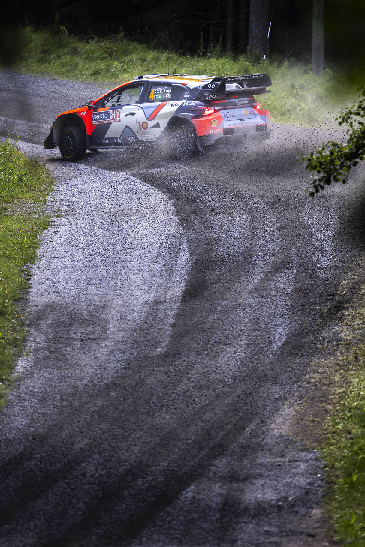 i20 N Rally 1 Hybrid is running on the road