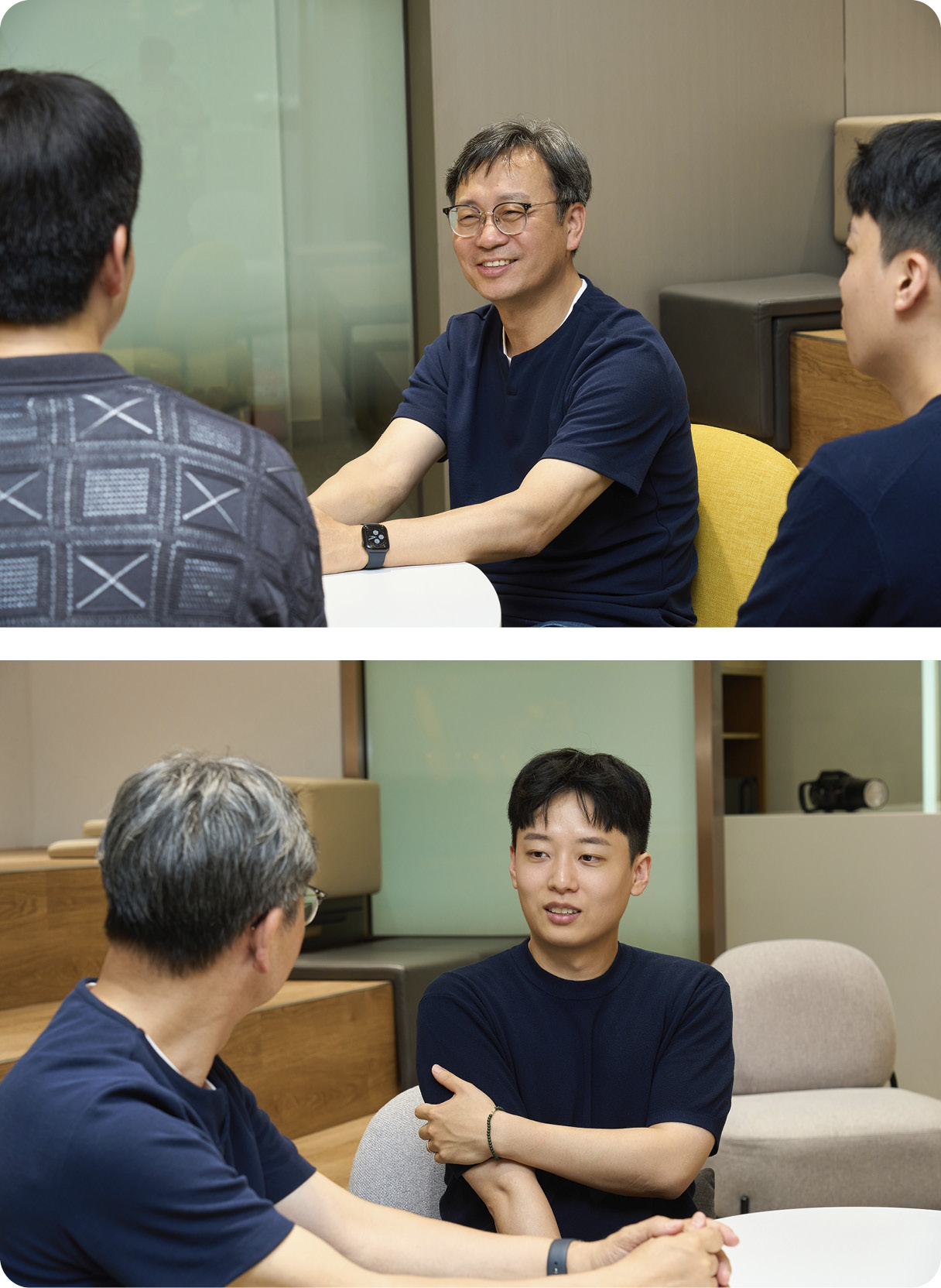 서로 이야기를 나누고 있는 HMG 디벨로퍼스 필진들