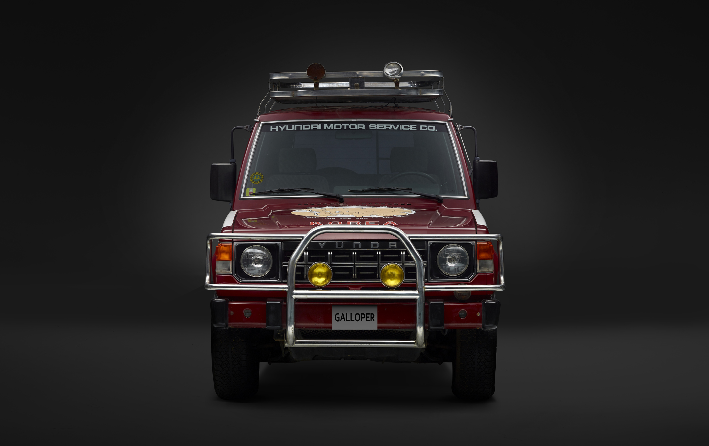 Red SUV front view