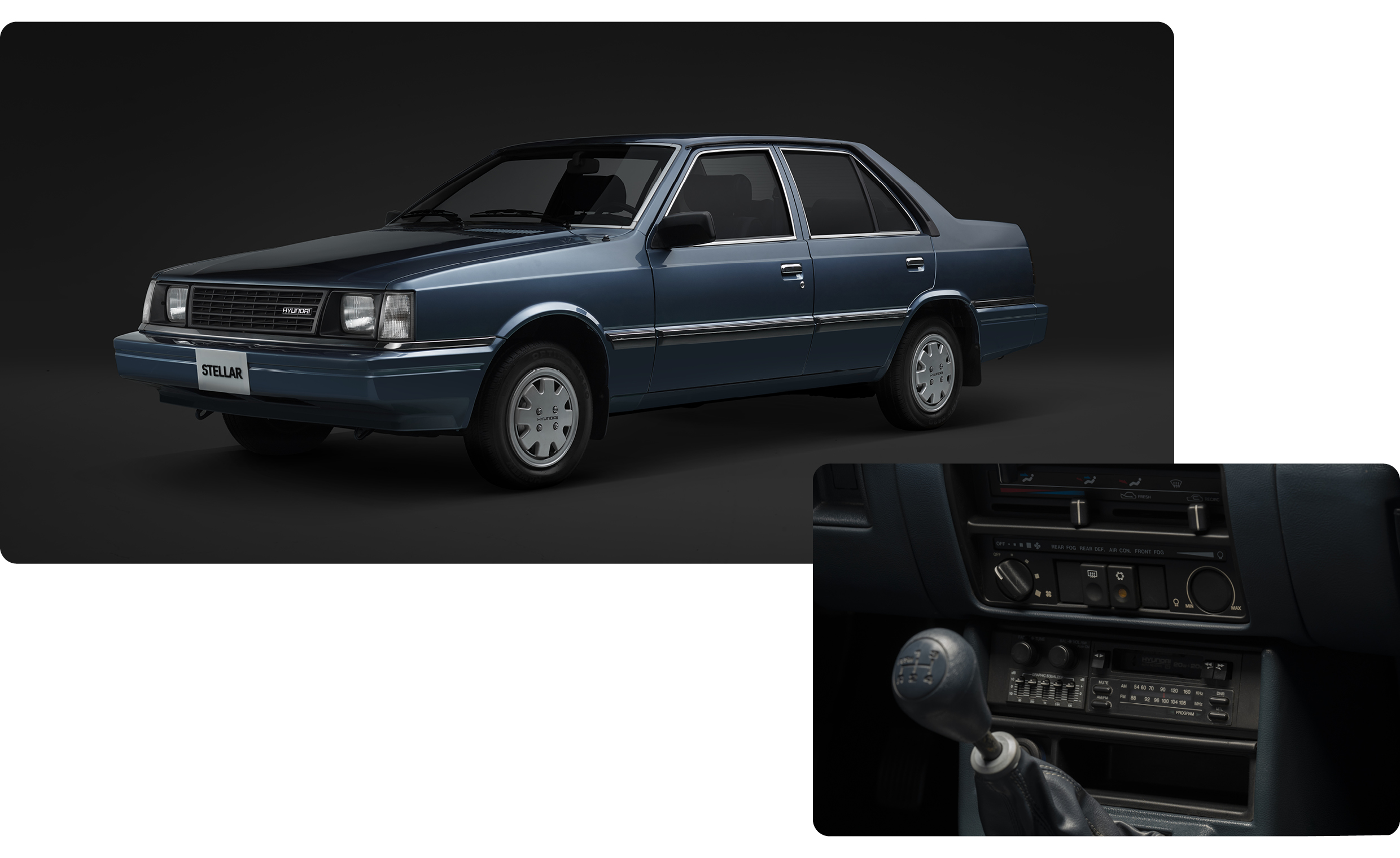 스텔라 전측면, 기어 노브 모습