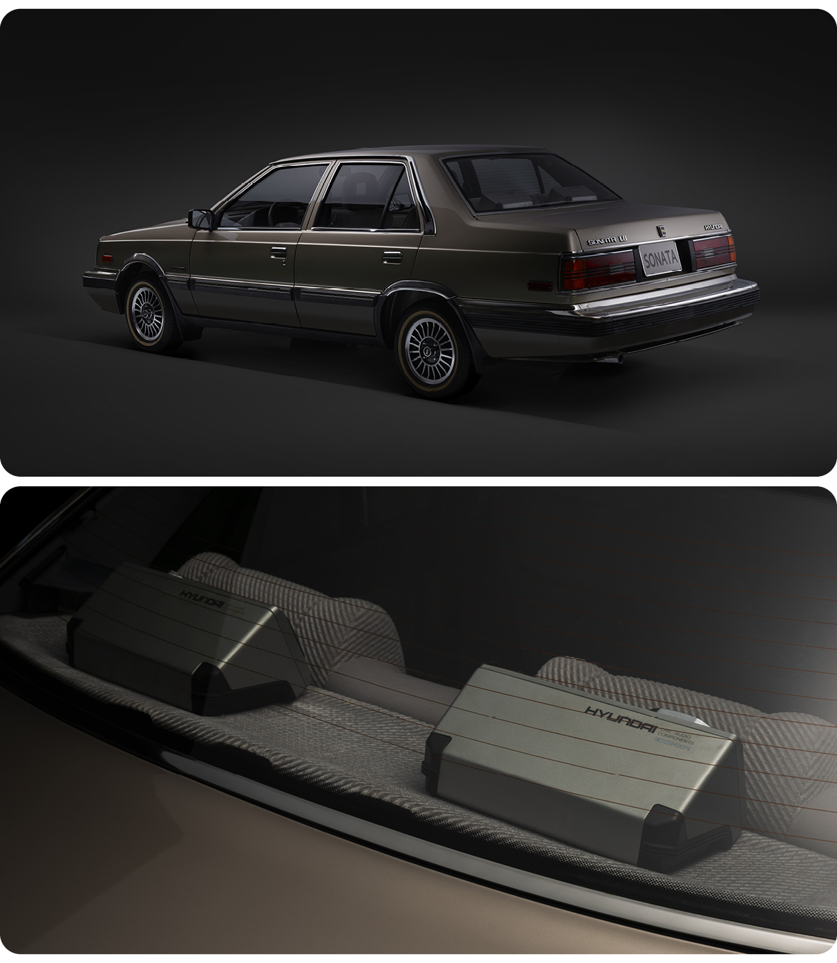 쏘나타 후측면, 뒷선반 스피커 모습