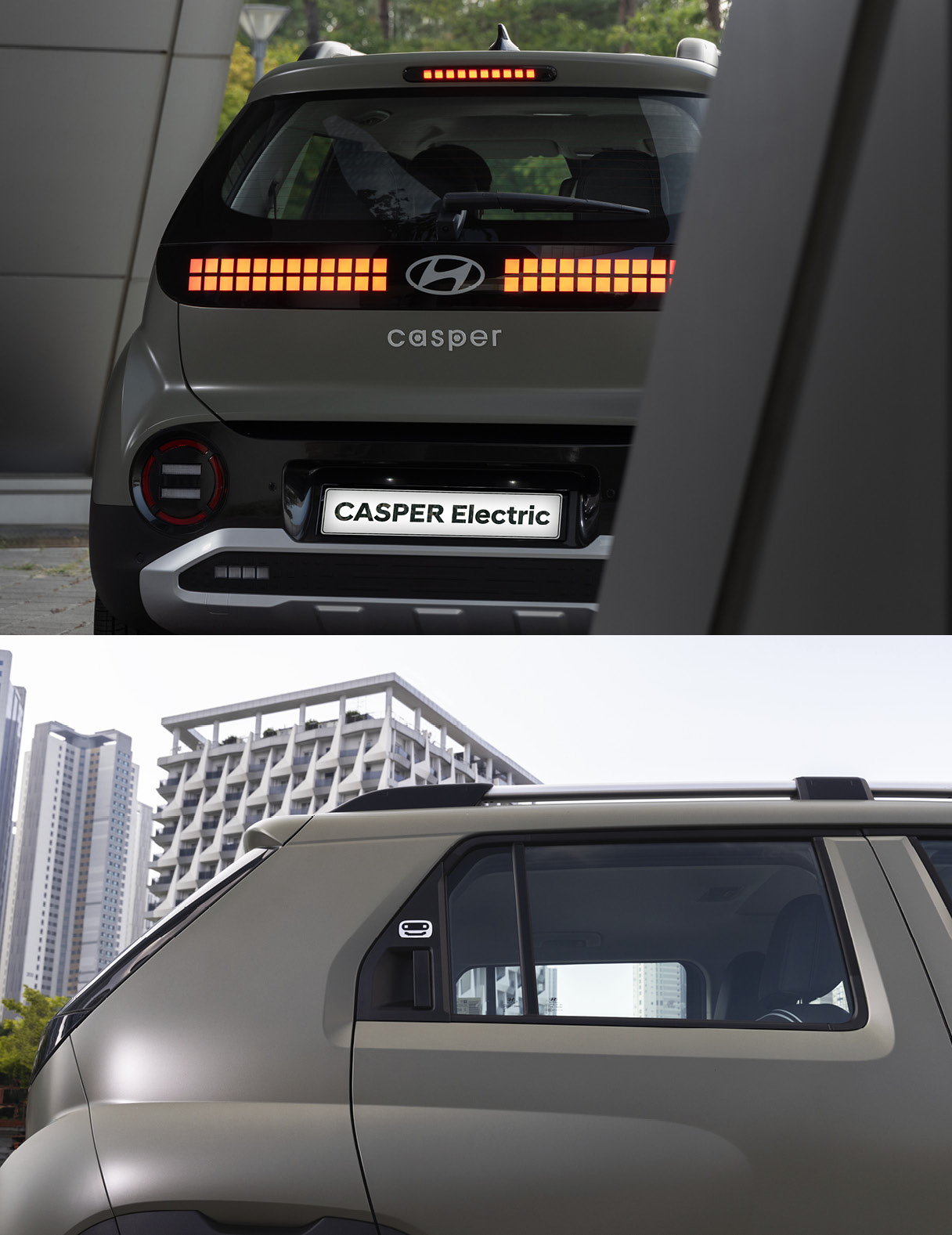캐스퍼 일렉트릭 후면부, 2열 측창 모습