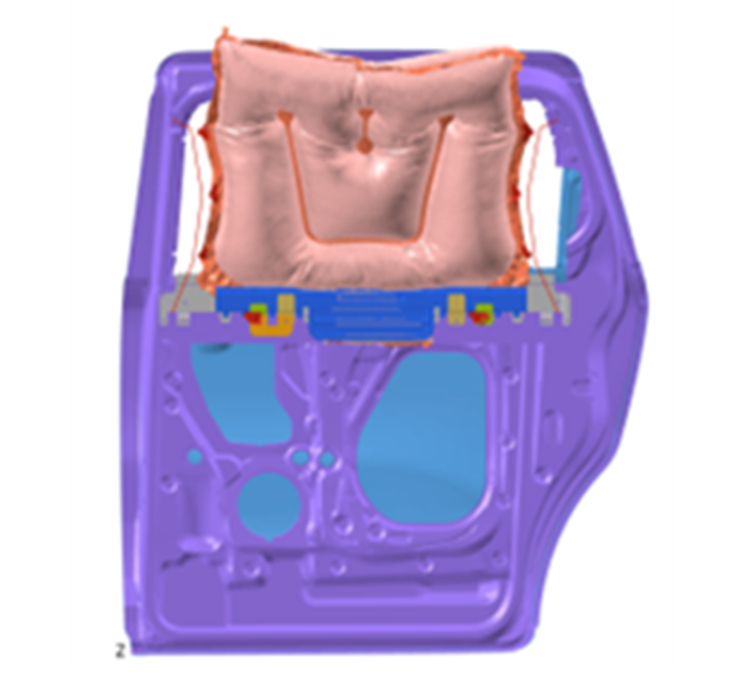 도어 장착형 커튼 에어백 개념도