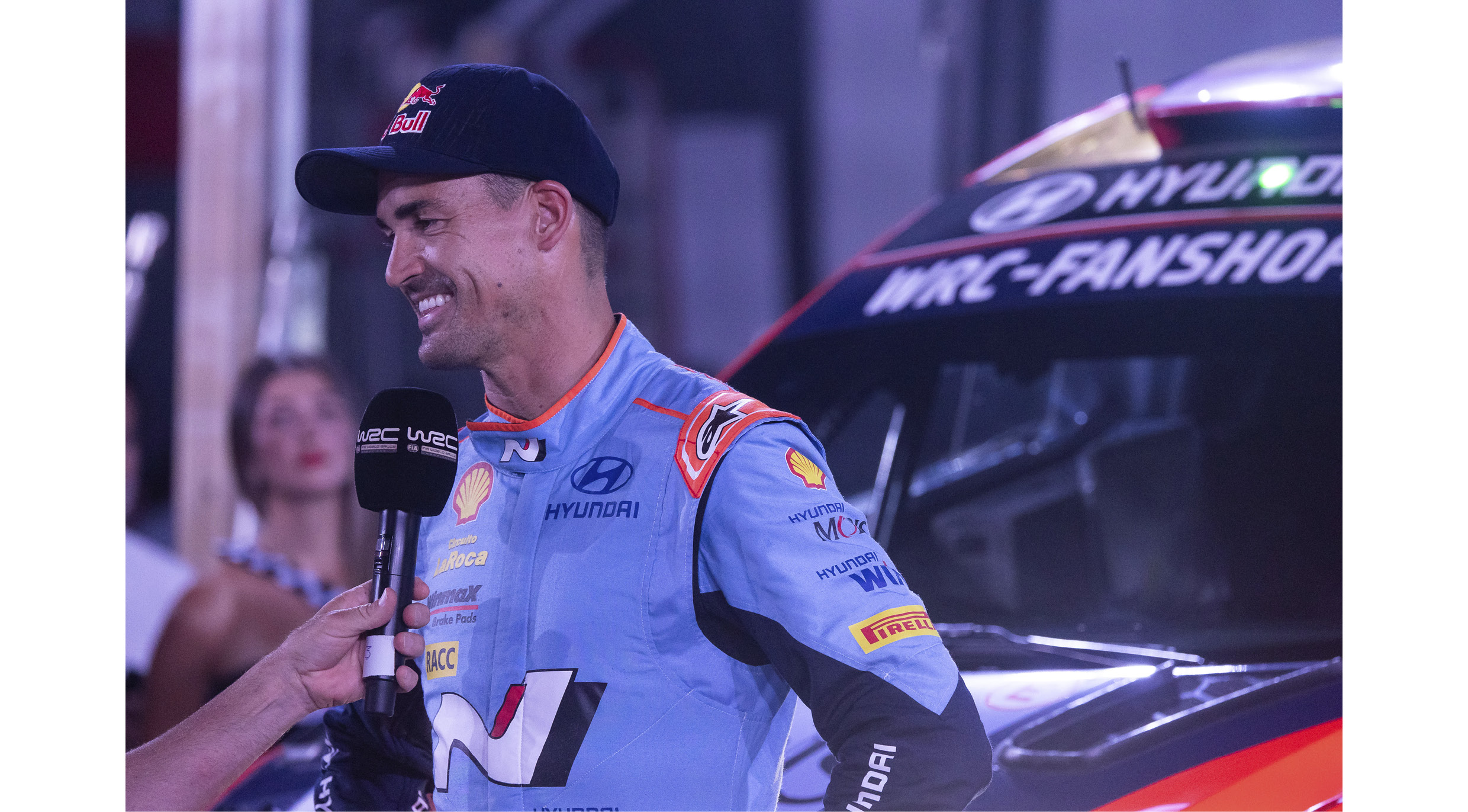 Dani Sordo is doing an interview