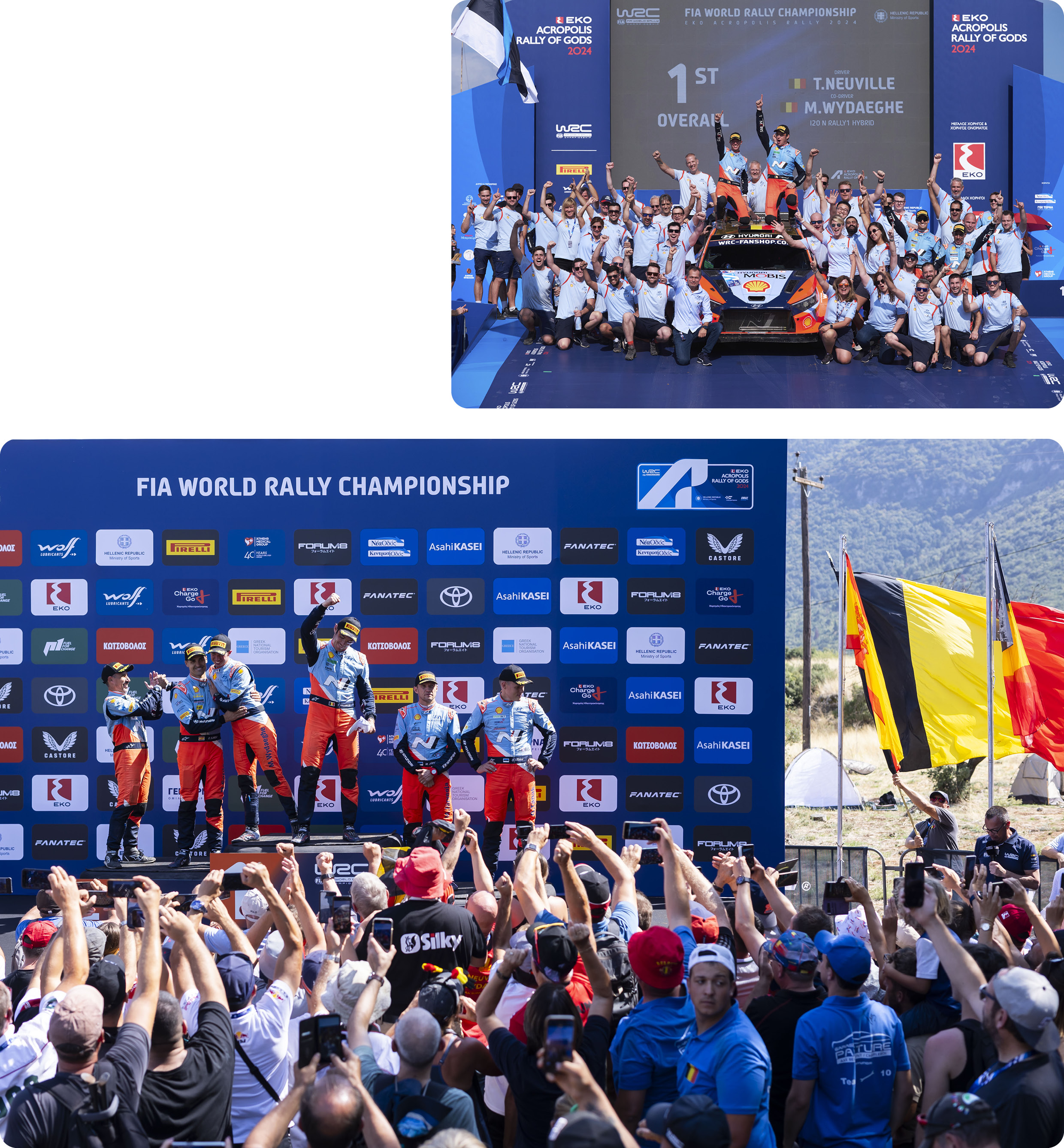Hyundai team drivers on the podium