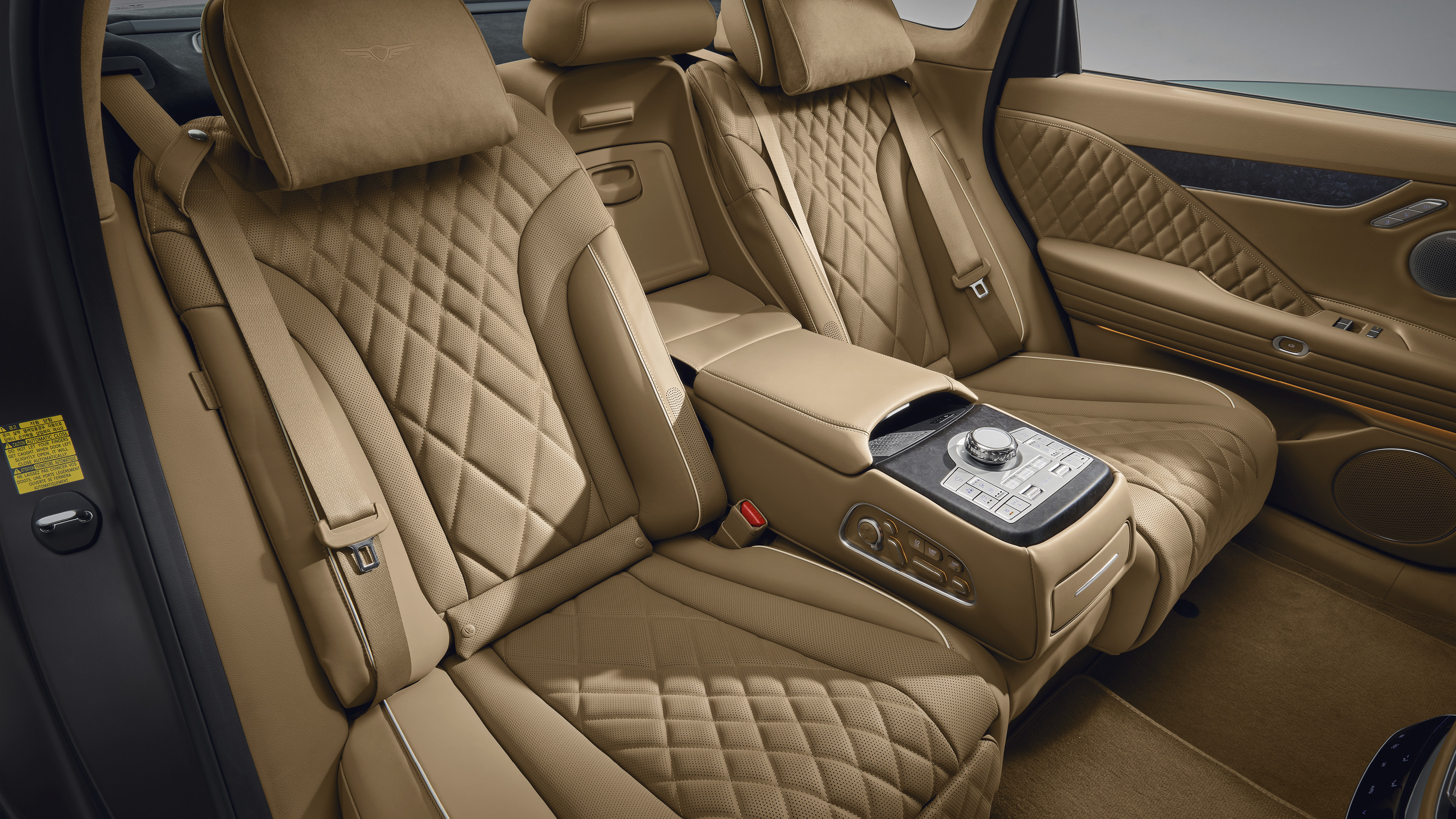 Rear Seat View of Genesis G80 Electrified Face-lift Model