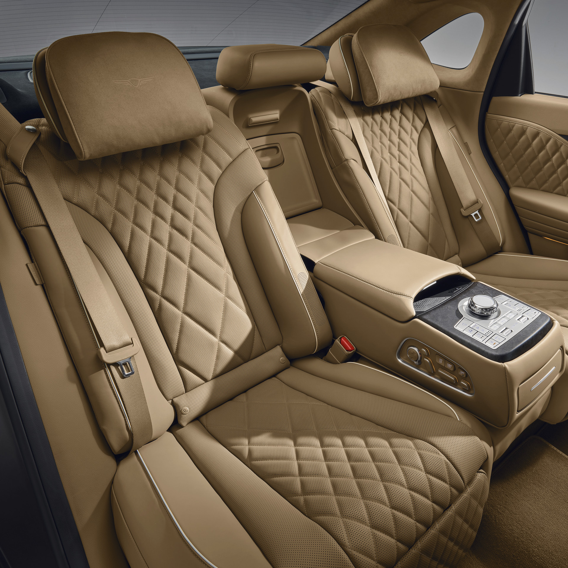 Rear Seat View of Genesis G80 Electrified Face-lift Model