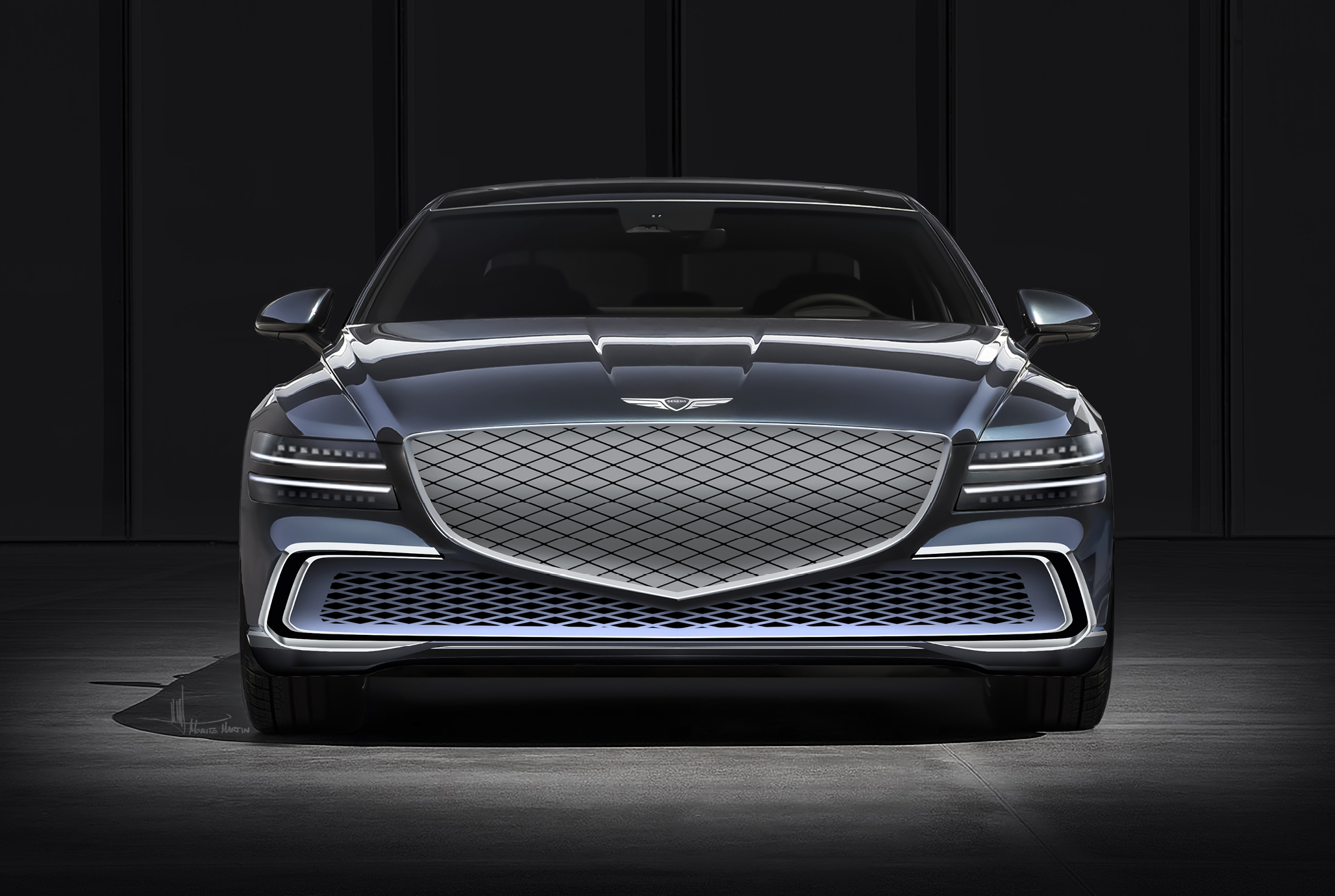 Front view of the new Electrified G80