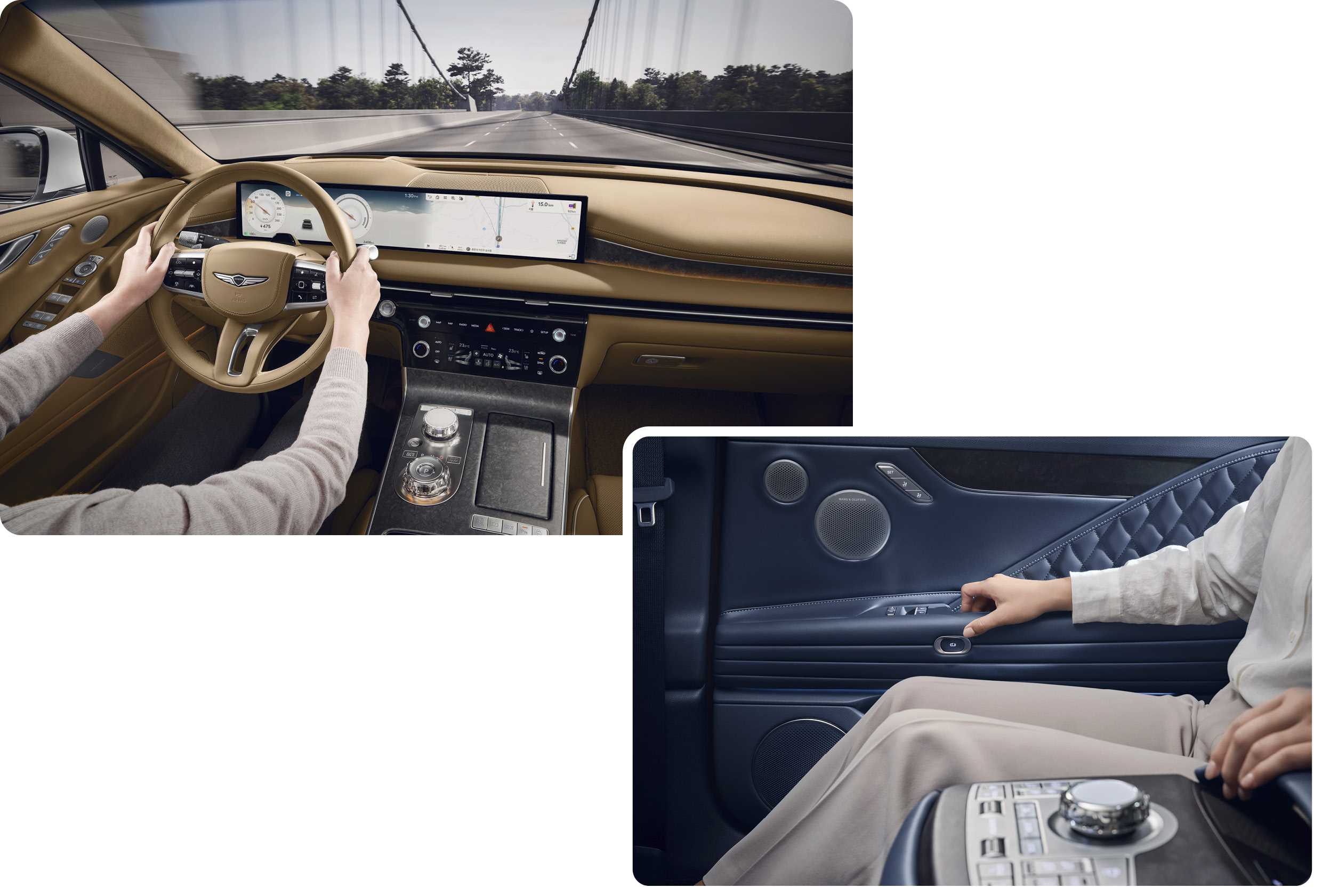 제네시스 G80 전동화 부분변경 모델의 실내 모습